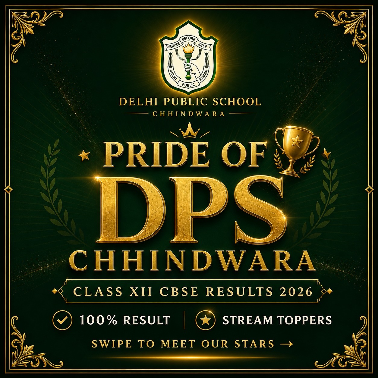 🏆 100% Result. Zero Excuses. Pure Excellence.
We are incredibly proud to announce our Class XII CBSE 2026 Stream Toppers from Delhi Public School, Chhindwara!
📊 Commerce · Humanities · Biology · Mathematics
Every stream. Every student. Giving their absolute best.
Swipe to meet the faces behind the achievement 👉
#DPSChhindwara #CBSE2026 #ClassXII #100PercentResult #StreamToppers ProudMoment DelhiPublicSchool Chhindwara BoardResults Excellence