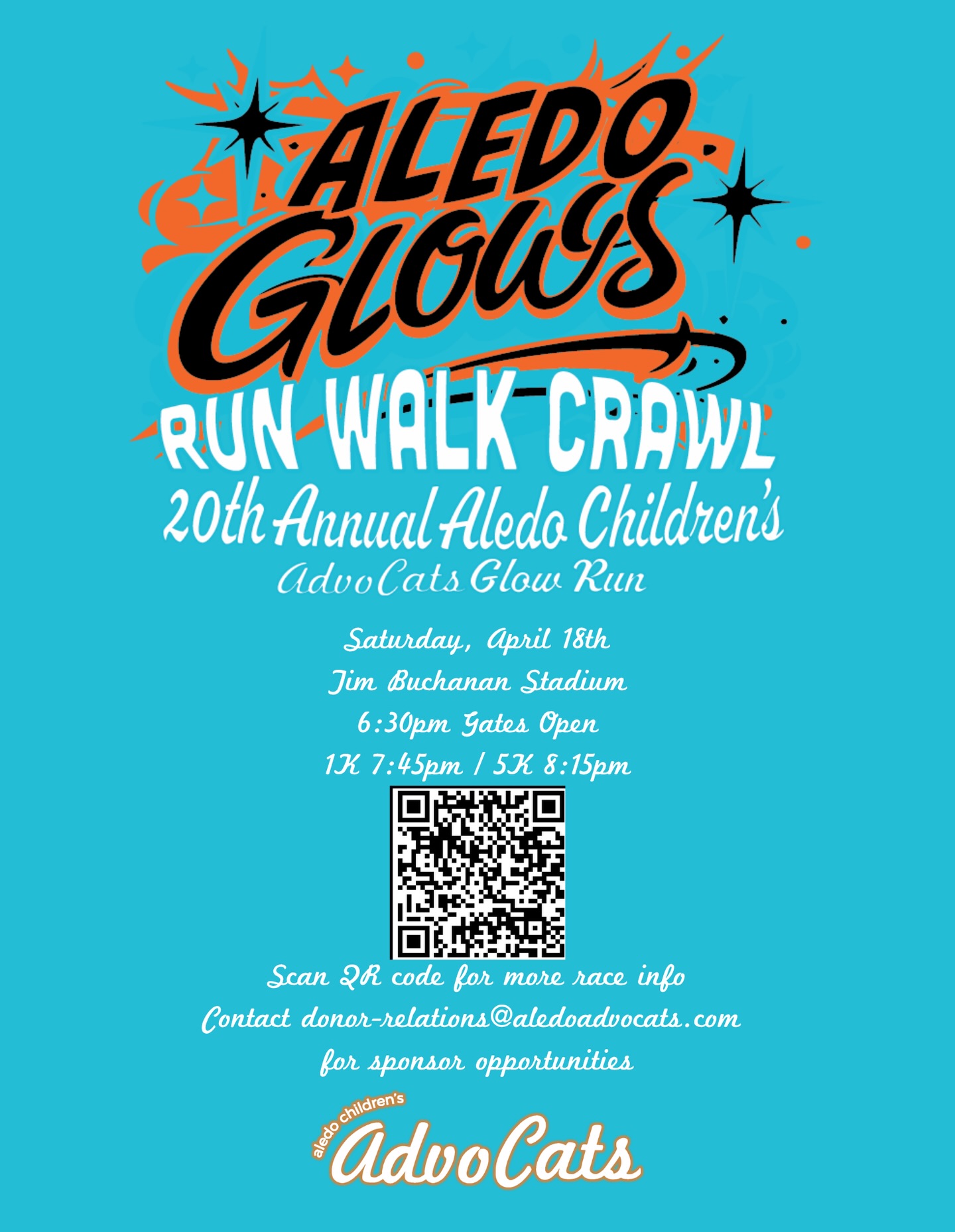 T-minus ONE day until Aledo GLOWS🧡🖤🌟 And look who’s coming to the glow run! Thrilled to have Kona Ice there with their tropical shaved ice🍧
It’s going to be a great race day, let’s GLOW!! See you there🏃🏻🏃🏼♀️🌟