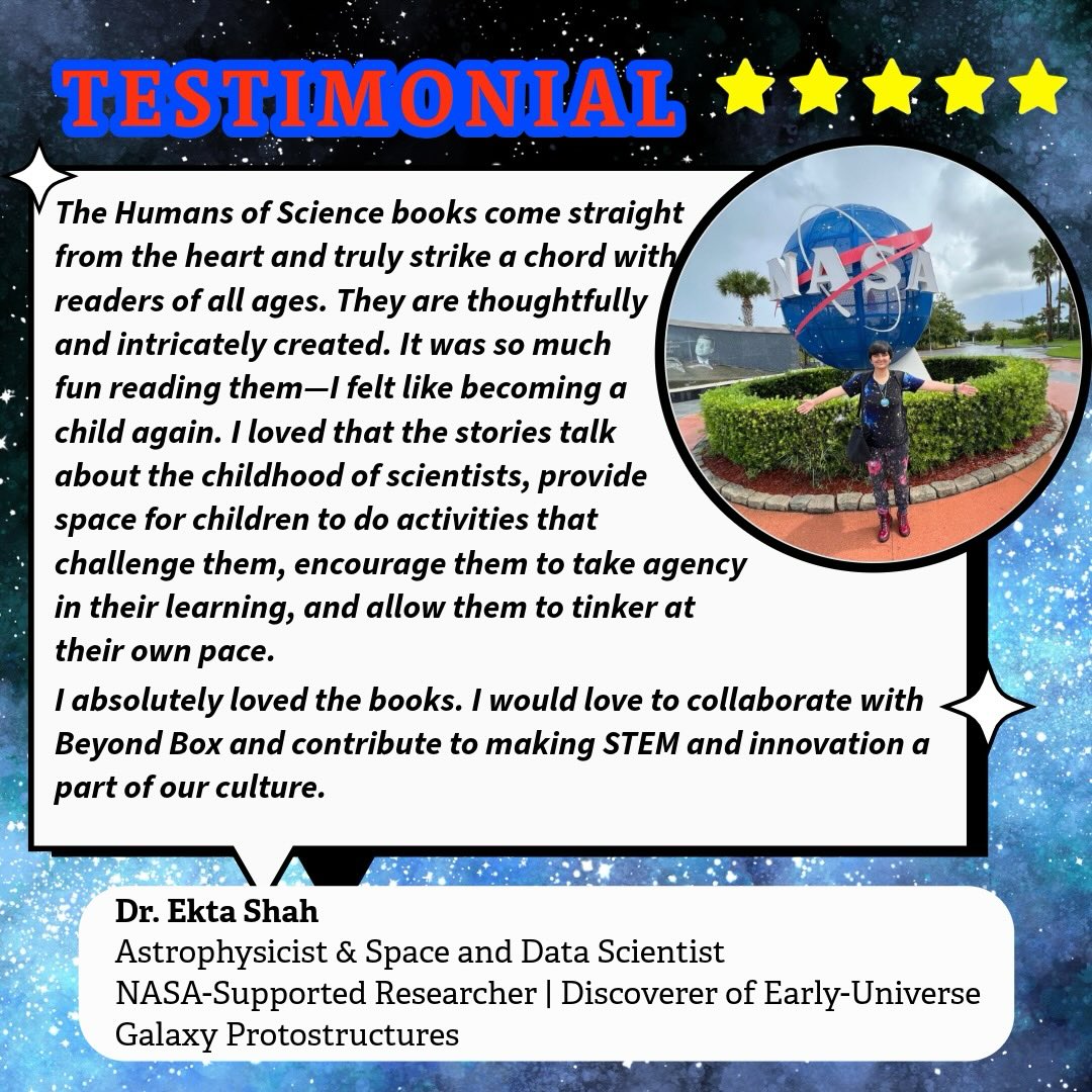 NASA scientist loved our books ❤️🎉
When science meets storytelling, magic happens ✨
Building curiosity, creativity, and real thinking skills in young minds 🧠🚀
#STEMEducation #FutureReadyKids #LearningThroughStories #BeyondBox #HumansOfScience CuriosityDriven InnovationStartsYoung KidsWhoThink NEP2020 AIReady ParentingIndia EdTechIndia STEMForKids 21stCenturySkills HandsOnLearning