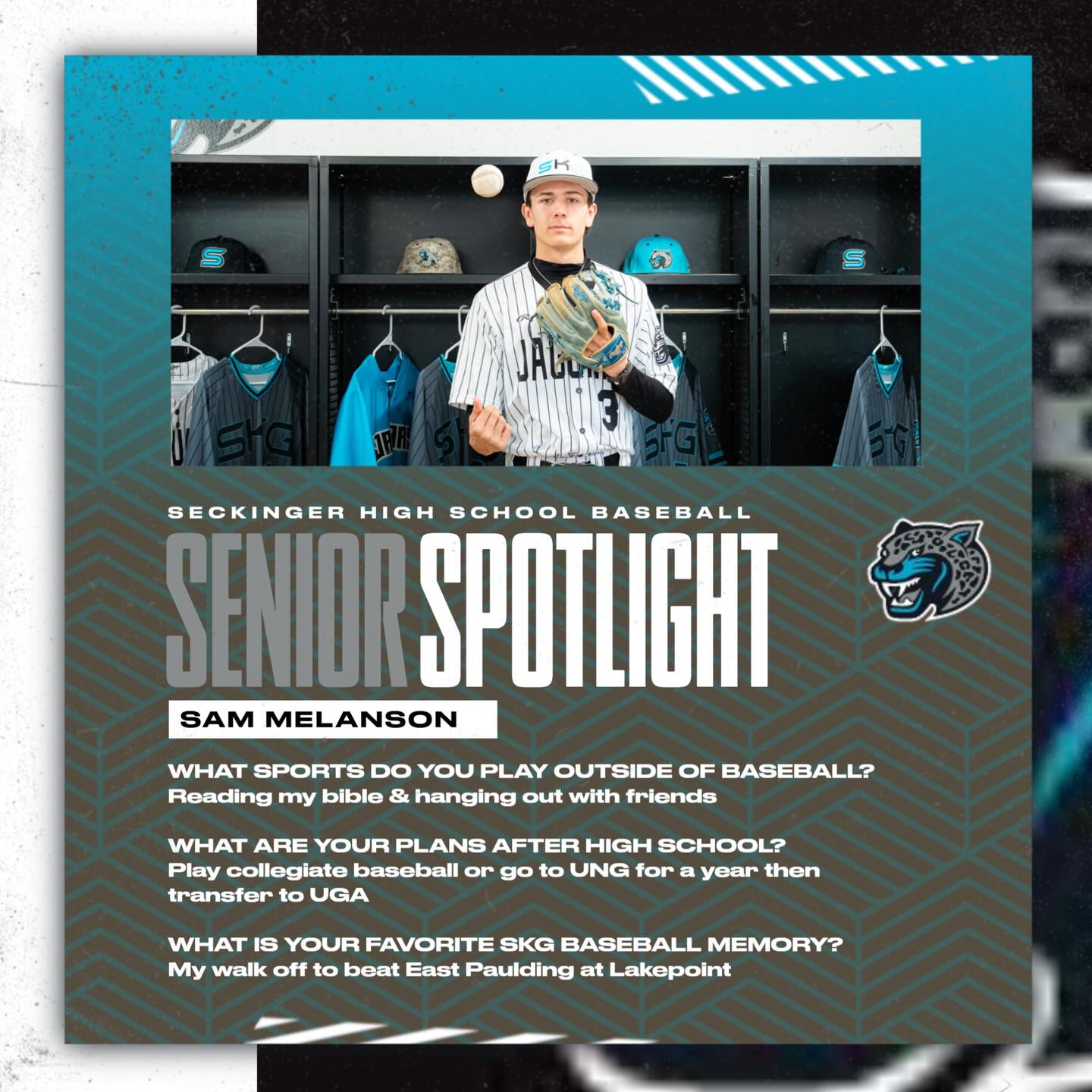 🔥 Senior Spotlight 🔥
Sam Melanson #3
Outside of baseball: I enjoy reading my bible and hanging out with friends
Future plans: Play football collegiate baseball or go to UNG for a year then transfer to UGA
Favorite SKG baseball memory: Walk off run to beat East Paulding at Lakepoint
#SKGBaseball #SeniorSpotlight #ClassOf26
