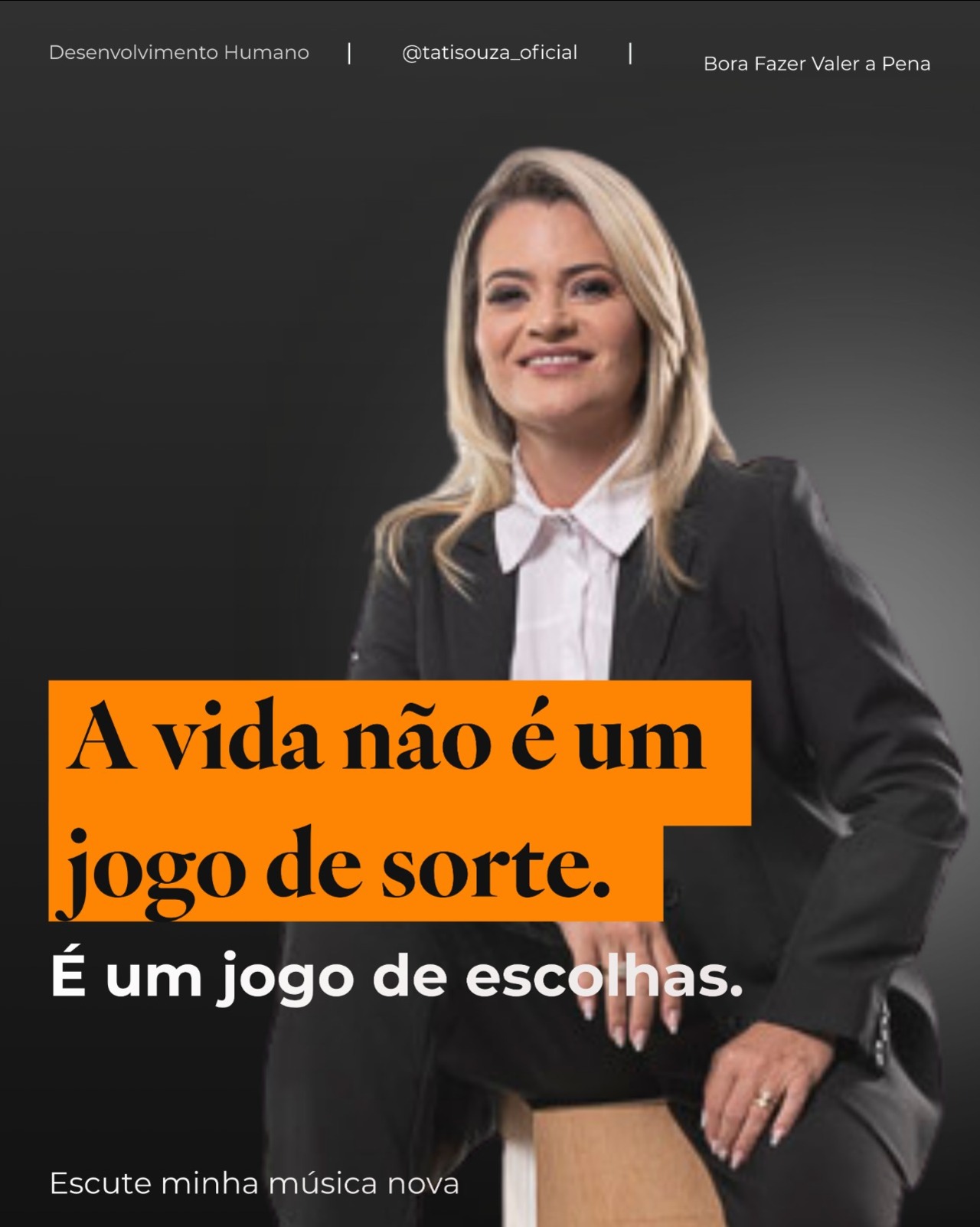 A vida não é um jogo de sorte.
E isso pode ser desconfortável de aceitar.
Porque se é um jogo de escolhas…
você também é responsável pelos resultados que está vivendo.
Não é sobre culpa.
É sobre consciência.
Dentro do Método CHAVE, tudo começa aqui
quando você assume o controle das suas decisões, você muda o jogo.
E talvez essa seja a virada que você estava evitando.
Agora me conta com verdade
você tem escolhido com consciência… ou no automático?
Escuta minha música nova no link da bio e nos destaques
e depois me diz: o que ela despertou em você? 💭🧡
#desenvolvimentopessoal #autoconhecimento #borafazervalerapena #carreira #palestrante