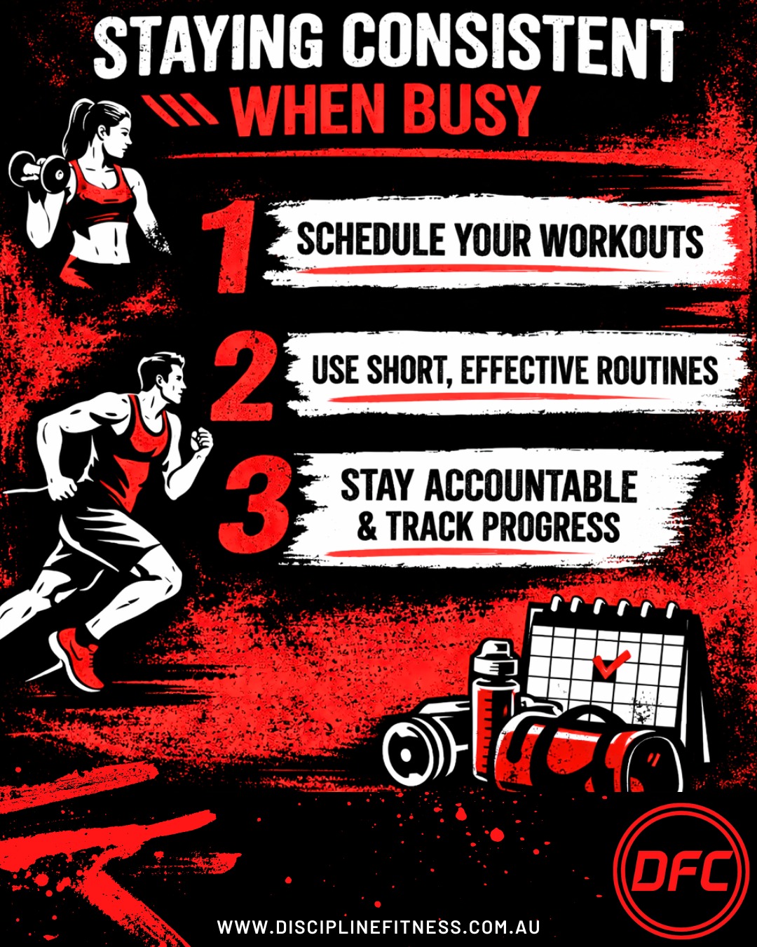 Staying consistent doesn’t mean having endless time, it means making the most of what you’ve got.
When life gets busy, simplify the process:
• Schedule your workouts like any important commitment
• Keep sessions short but effective
• Hold yourself accountable and track your progress
It’s not about perfection, it’s about showing up, even on the busiest days.
Consistency builds discipline. Discipline builds results.
#TheDisciplineFitnessCoach