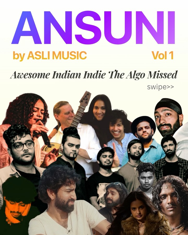 We’re sharing the tracks the algorithm missed—music that prioritizes craft over compliance. Vol. 1 featuring Amenn Wihaan, Bagi Munda, Run It’s The Kid, and more.
Not unheard, just not heard enough.
PLAYLIST LINK IN BIO!
#AsliMusic #Ansuni #NewMusicIndia #SoundAuthority