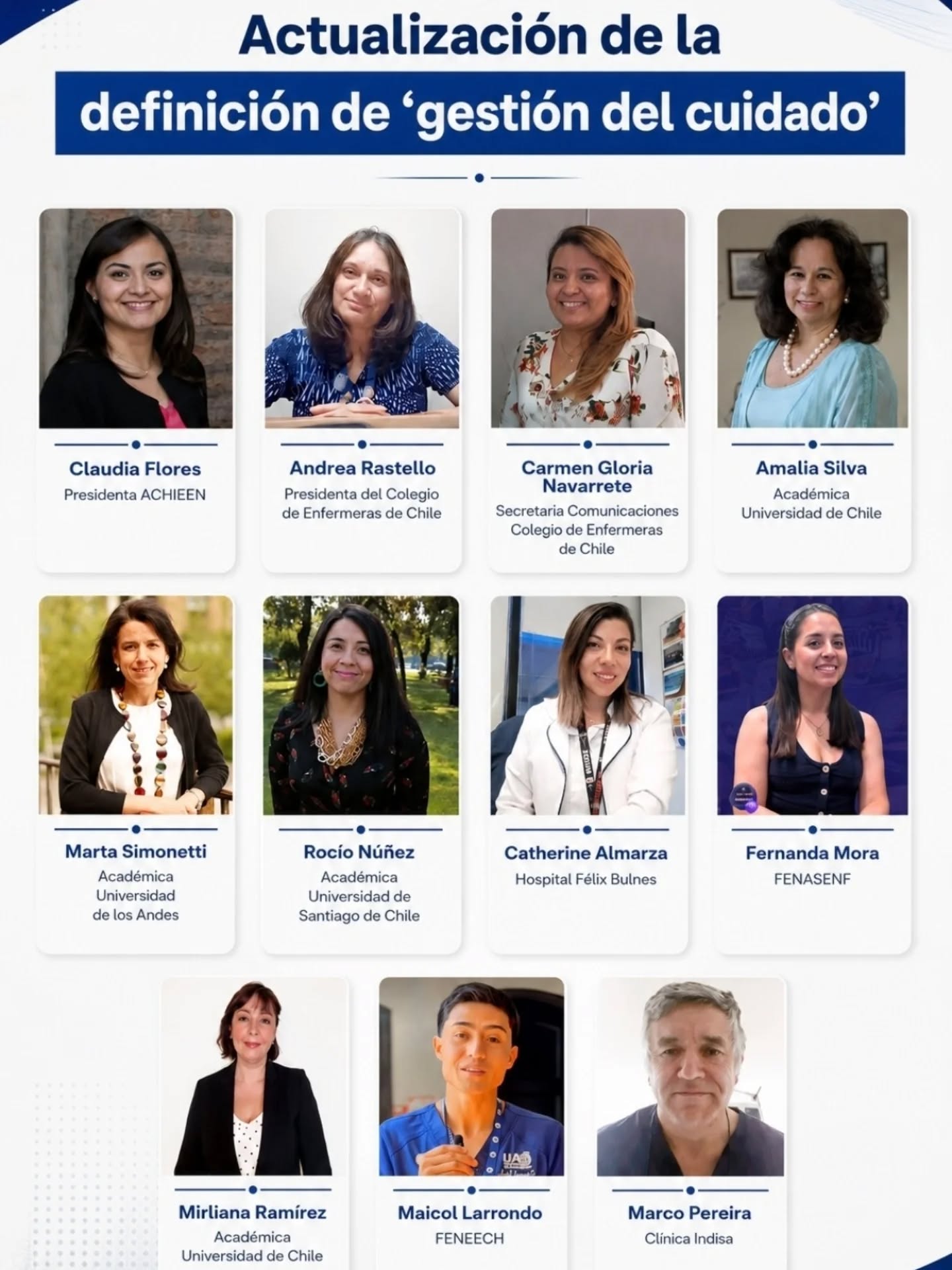 En el marco de la actualización del Código Sanitario, la Asociación Chilena de Educación en Enfermería (ACHIEEN), representada por su presidenta Claudia Flores, integra el grupo experto que busca establecer una definición técnica y rigurosa de la "gestión del cuidado".
Esta discusión es fundamental para corregir vacíos normativos y garantizar que el liderazgo de los cuidados se base en el juicio clínico y la ética profesional.
La participación de ACHIEEN contribuye a asegurar que la formación académica y la evidencia científica sean los pilares para resguardar el rol de la enfermería, fortaleciendo así la seguridad y calidad en la atención de salud para toda la comunidad.
#EnfermeríaChile #ACHIEEN #GestiónDelCuidado #SaludPública #CódigoSanitario FormaciónProfesional
