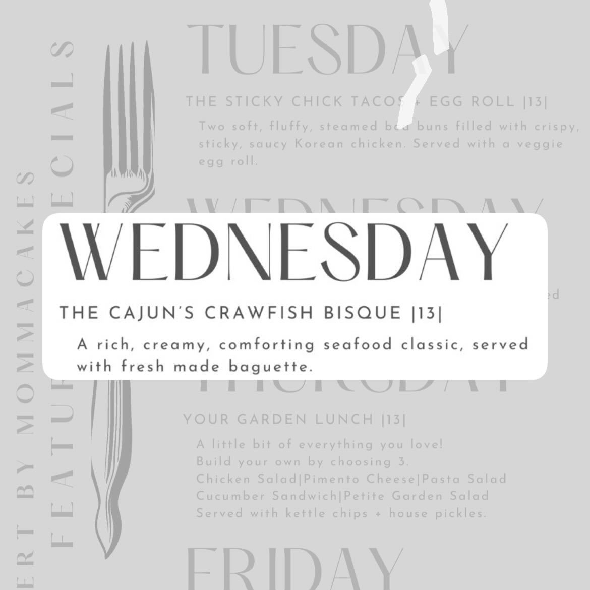 Today’s Lunch Special 🦞✨
This crawfish bisque? Oh, she’s rich… she’s smooth… and she knows exactly what she’s doing. 😏
Loaded with tender crawfish and bold, buttery flavor, served with a fresh-made baguette that’s just begging to be dipped.
Go ahead—treat yourself. We won’t judge.
#LunchMood #CrawfishCravings #foodie #BisquePlease