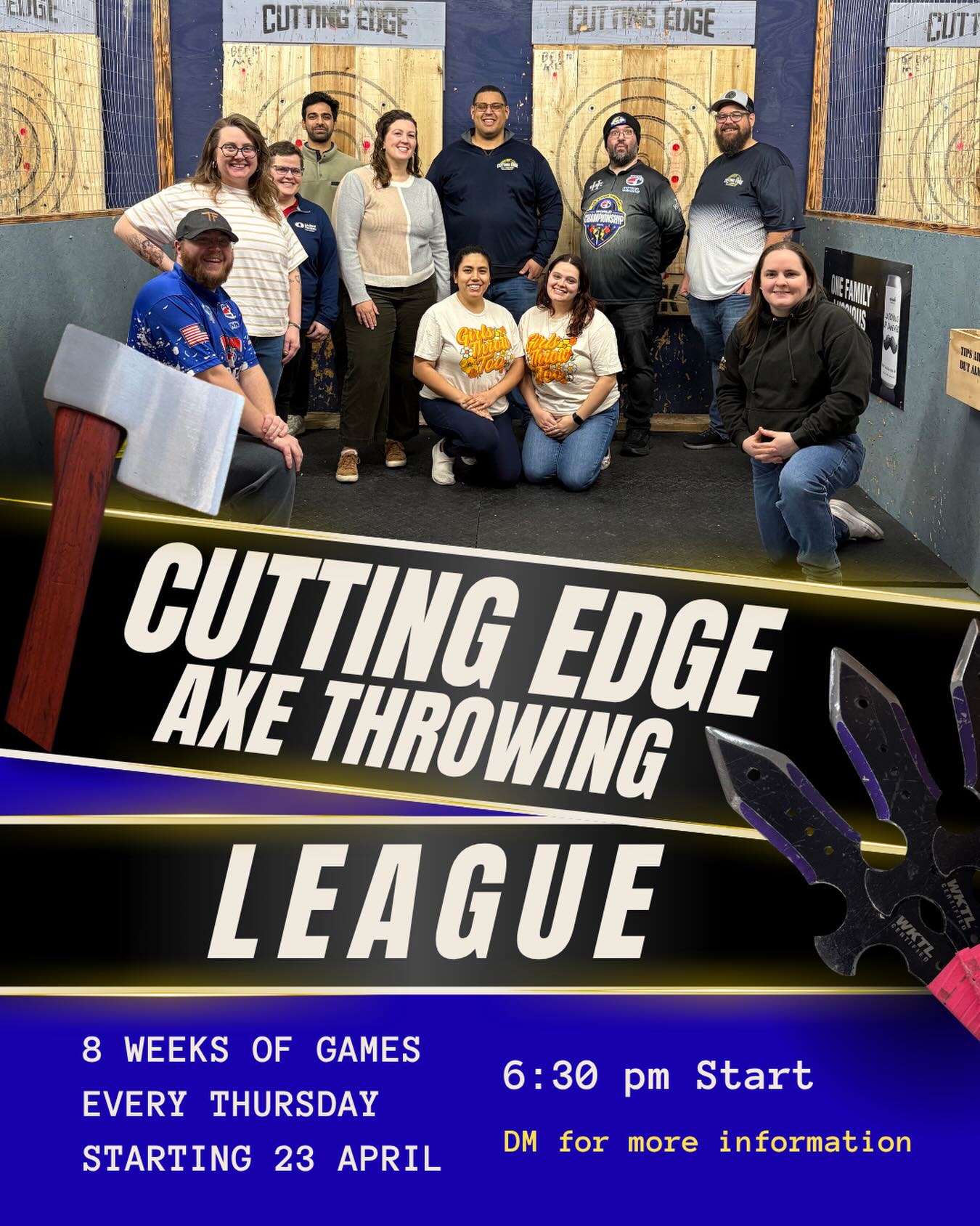 This is your sign to join league 🪓Never been axe throwing? No problem! Our axe and knife throwing league is open to all abilities. DM us for more information!
📍 375 Fairfield Ave Bldg 13 Stamford, CT 06902 #axethrowing #knifethrowing #thingstodoinstamford #stamfordcommunity #funwithfriends