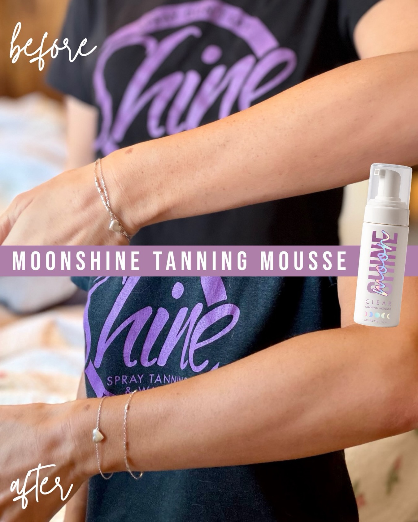 Over self-tanners that leave more color on your sheets than your skin? 🙃
You just want something easy. No transferring. No guessing if it’s going to turn orange. No stress. Just put it on, go to sleep, and wake up with a smooth, natural-looking glow! ✨
Meet our Moonshine Tanning Mousse — a clear, mess-free formula that develops overnight so you can wake up bronzed without changing your routine. Effortless, clean, and actually works with your life. 💜
Purchase in studios or online through the link in our bio!
#shinespraytanning #selftanner #omahaselftanner #shinetanningsolutions #cleartanningmousse