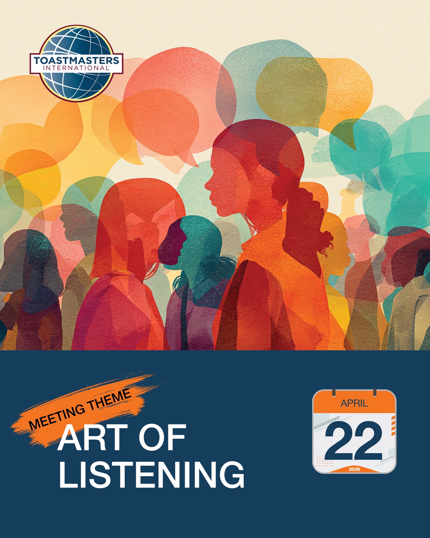 Listening is an art.
And the best communicators know it starts there.
Join Unicorn Tribe Toastmasters this Wednesday as we explore The Art of Listening — a theme focused on presence, empathy, connection, and stronger communication.
If you want to become more influential, more thoughtful, and more effective in your conversations and leadership, this is a beautiful theme to explore.
Wednesday, April 22
7:00–9:00 PM PT
Guests welcome
Website: www.unicorntribetoastmasters.ca
Email: unicorntribetoastmasters@gmail.com
#Toastmasters #UnicornTribeToastmasters #ListeningSkills #TheArtOfListening #CommunicationMatters #LeadershipDevelopment #PublicSpeaking #ConfidenceBuilding #District21 #VirtualMeeting