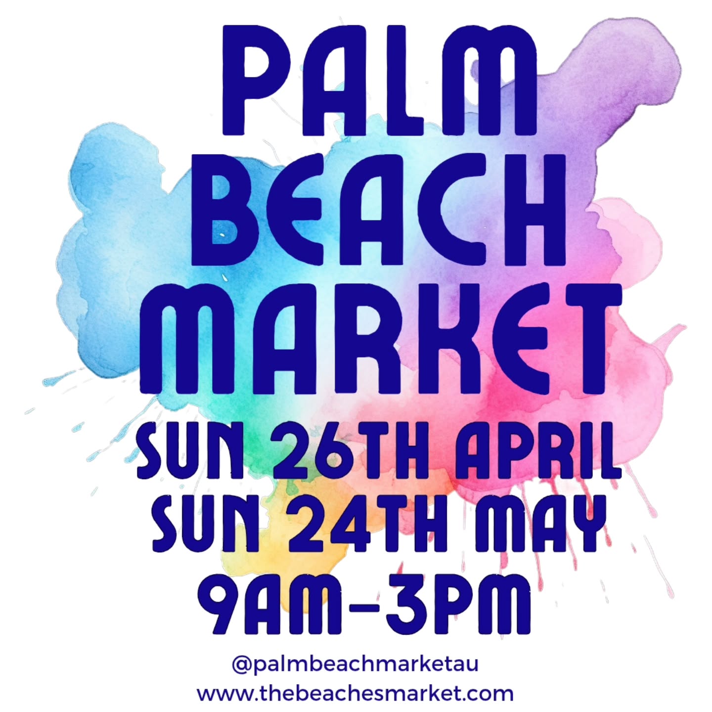 Palm Beach Market Dates
Sunday 26th April - This weekend
9am-3pm