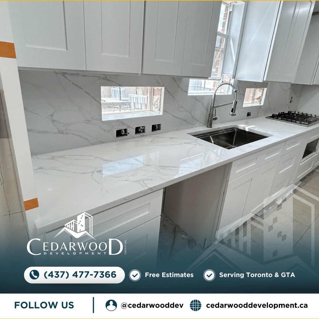 🍳 Still under construction and already STUNNING. 😤✨
This Calacatta quartz countertop and full height marble backsplash in Scarborough, ON is giving everything we love about a luxury kitchen renovation. 💪🔥
Custom white shaker cabinets. Seamless quartz surfaces. Industrial faucet. Every detail is intentional and every finish is premium. This is Cedarwood Development Group at work. 👀🖤
Searching "kitchen renovation Scarborough" or "quartz countertop installation GTA"? You just found your team. 👇
💡 Did you know?
A kitchen upgrade in Ontario delivers up to 80% ROI making it the highest value renovation you can make before selling or staying. 💰
📍 Proudly serving Scarborough, Toronto, Markham, Vaughan, Mississauga, Brampton, Ajax, Whitby & all of the GTA
Our Services Include:
✅ Bathroom Remodels
✅ Kitchen Renovations
✅ Basement Finishing & Remodeling
✅ Epoxy Flooring
✅ Hardscaping, Interlocking & Landscaping
✅ Home Remodeling
💡 Ready for your transformation?
Book your FREE estimate today!
📞 (437) 477-7366
📧 info@cedarwooddevelopment.ca
🌐 cedarwooddevelopment.ca
📍 Serving Toronto & the GTA
📆 DM us "KITCHEN" to discuss your next project!
#KitchenRenovationScarborough #QuartzCountertopGTA #KitchenRenovationToronto #ScarboroughRenovations #GTARenovations #TorontoRenovations #CalacattaQuartzGTA #CustomKitchenScarborough #MarbleBacksplashToronto #WhiteShakerCabinets #LuxuryKitchenGTA #MarkhamRenovations #VaughanRenovations #MississaugaRenovations #CedarwoodDevelopmentGroup #OntarioRenovations #TrustTheProcess