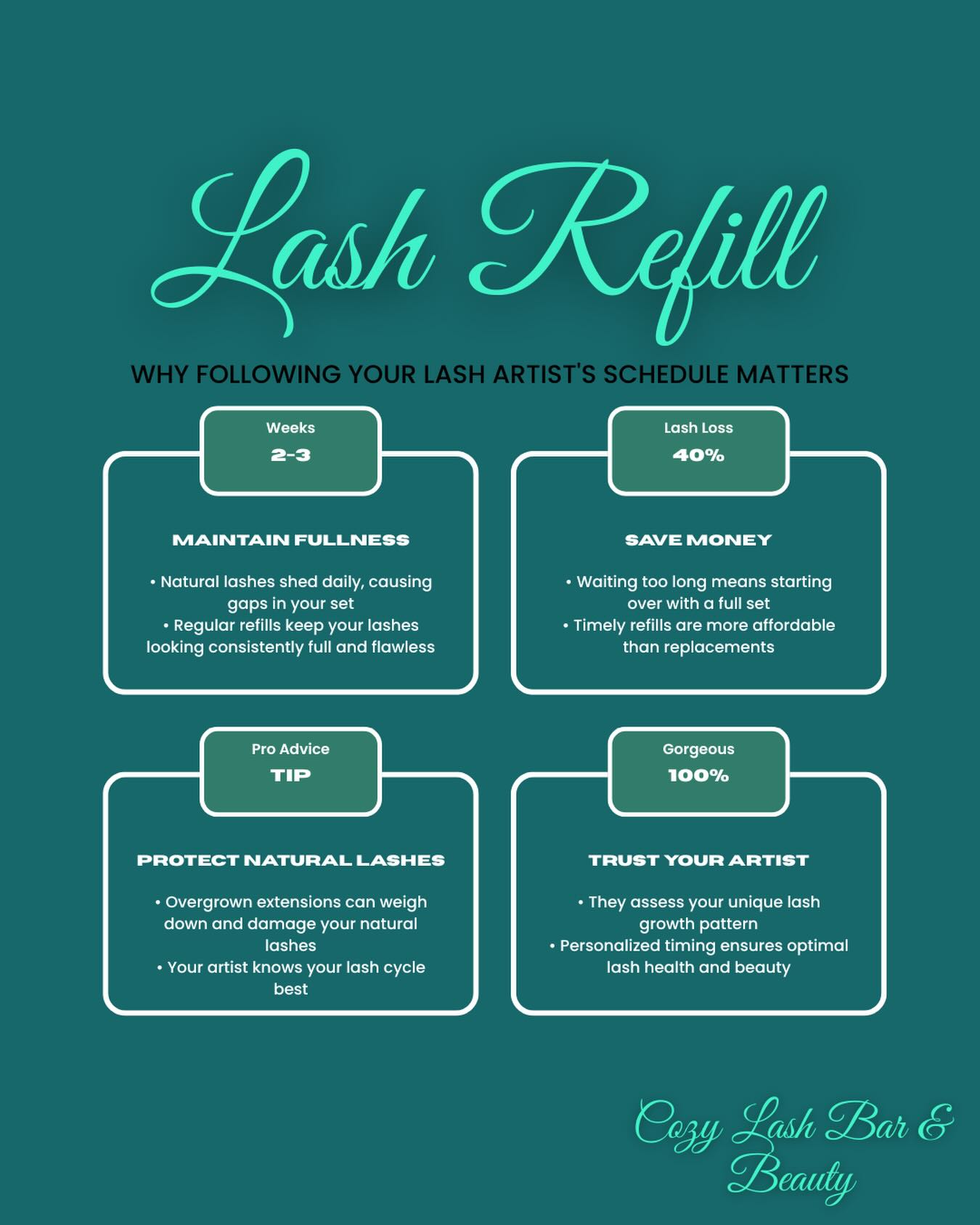 ✨Just a little reminder to keep your lashes looking their best✨
Our natural lashes shed every day, so keeping up with your refills helps maintain that full, fluffy look you love ✨
Leaving it too long can lead to gaps and needing a full set again, and we don’t want that for you 🫶
A quick refill every 2–3 weeks keeps everything fresh, even, and effortless 💅
#melbourne #kew #melbournelashes #supportlocalbusiness #melbournebeauty