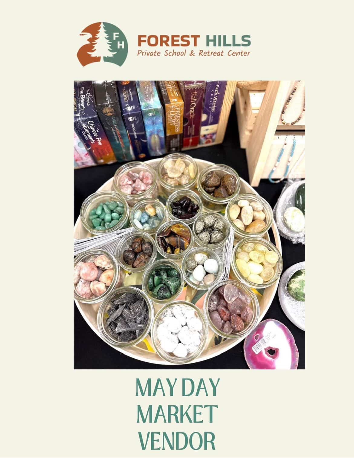 Weโre so excited to be vendors at the May Day Market on Saturday, May 2 from 10amโ3pm at @fhprivateschool put on by @foresthillscommunity
Weโll be bringing a blend of what we love mostโsupport for the body, energy, and nervous system through our offerings, alongside a curated selection from @w.andering_s.oul โจ
Think gemstone jewelry, crystal tumbles, kids crystal dig kits, and tools to support your everyday rituals.
@w.andering_s.oul will be bringing some gemstone beads along for those who would like to get creative!
Adult bracelets $30
Childrenโs bracelets $25
$5 from each bracelet made will be donated to the school to help raise money for a new swing set ๐
Canโt wait to see you there!๐
