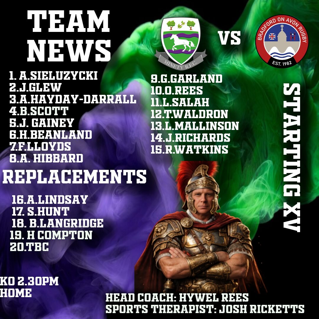 ⚔️ CENTURION MODE: ACTIVATED ⚔️
Andy hit 100 caps last week…
now he’s not easing off — he’s leading the charge straight back into battle.
Back in the FRONT ROW where proper wars are won 🛡️
🏉 Minety vs Bradford on Avon
🥈 2nd vs 4th
🔥 Big scrums. Big hits.
All roads may lead to Rome…
but this weekend they lead straight through Andy at tighthead.
