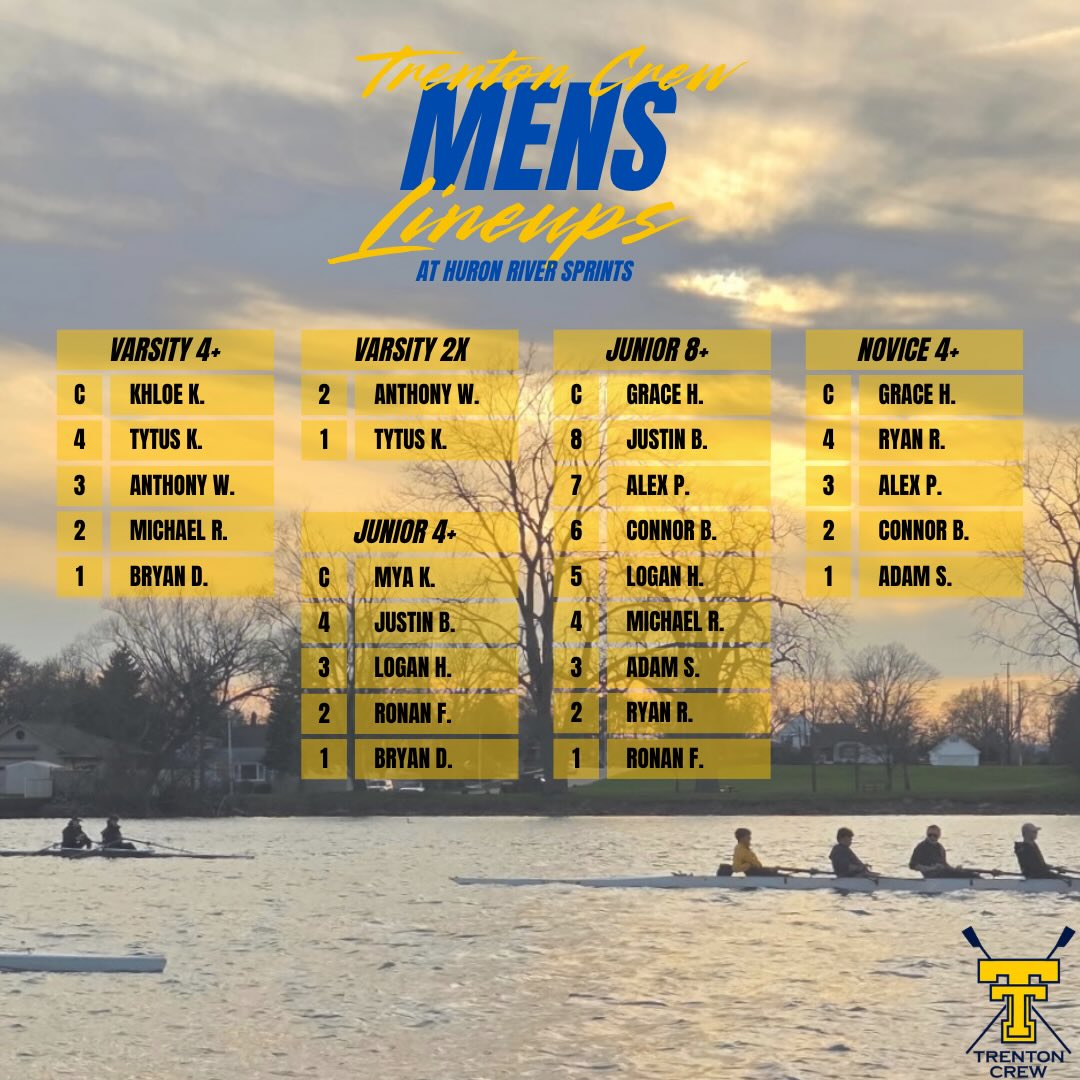 Tomorrow, first race of the season! 🚣♂️ Trenton Crew will travel to Kent Lake for the Huron River Sprints. Racing begins at 7:30am.
#trentoncrew #rowing