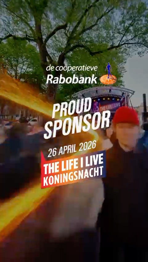Het Rabo Podium kleurt het Lange Voorhout oranje-blauw tijdens THE LIFE I LIVE Koningsnacht!
Check op zondag 26 april al vanaf 19:00 fantastische acts als Prins S. en de Geit, Elmer, Pitou, Flaire en Lynks. DJ Prosciutto draait de hele avond aan elkaar met de beste plaatjes.
Vrienden kwijt? Spreek af bij de Rabo Free Meet-Up Totem midden op het Lange Voorhout.
#Rabobank #koningsnacht2026 #TLIL #Denhaag #TLIL26 #popstaddenhaag #RaboFree