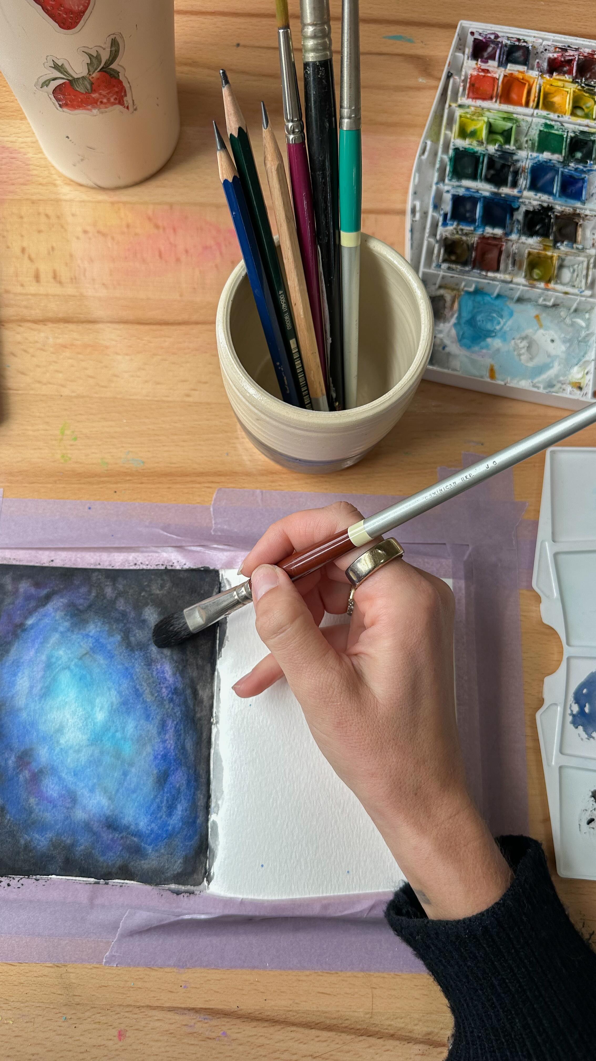 Switched up my scenery and worked out of Delray’s Creative Art School @casdelraybeach in one of their classrooms they are generously allowing us to use during the renovations in our studios at @artswarehousedelray
•
I sat next to a beautiful window overlooking Swinton Ave and got to work on these fun inky galaxy paintings I’m working on for a children’s book I’m illustrating. The story this book holds was beautifully written by my friend @iamjosephharo and I’ve never seen this meaningful message delivered in such an elegant and unique way for a children’s book. It gives me chills every time I read it and I am beyond excited for each of you to read it too. But for now I will share glimpses into this journey of bringing his story to life and pray that I can do it justice!