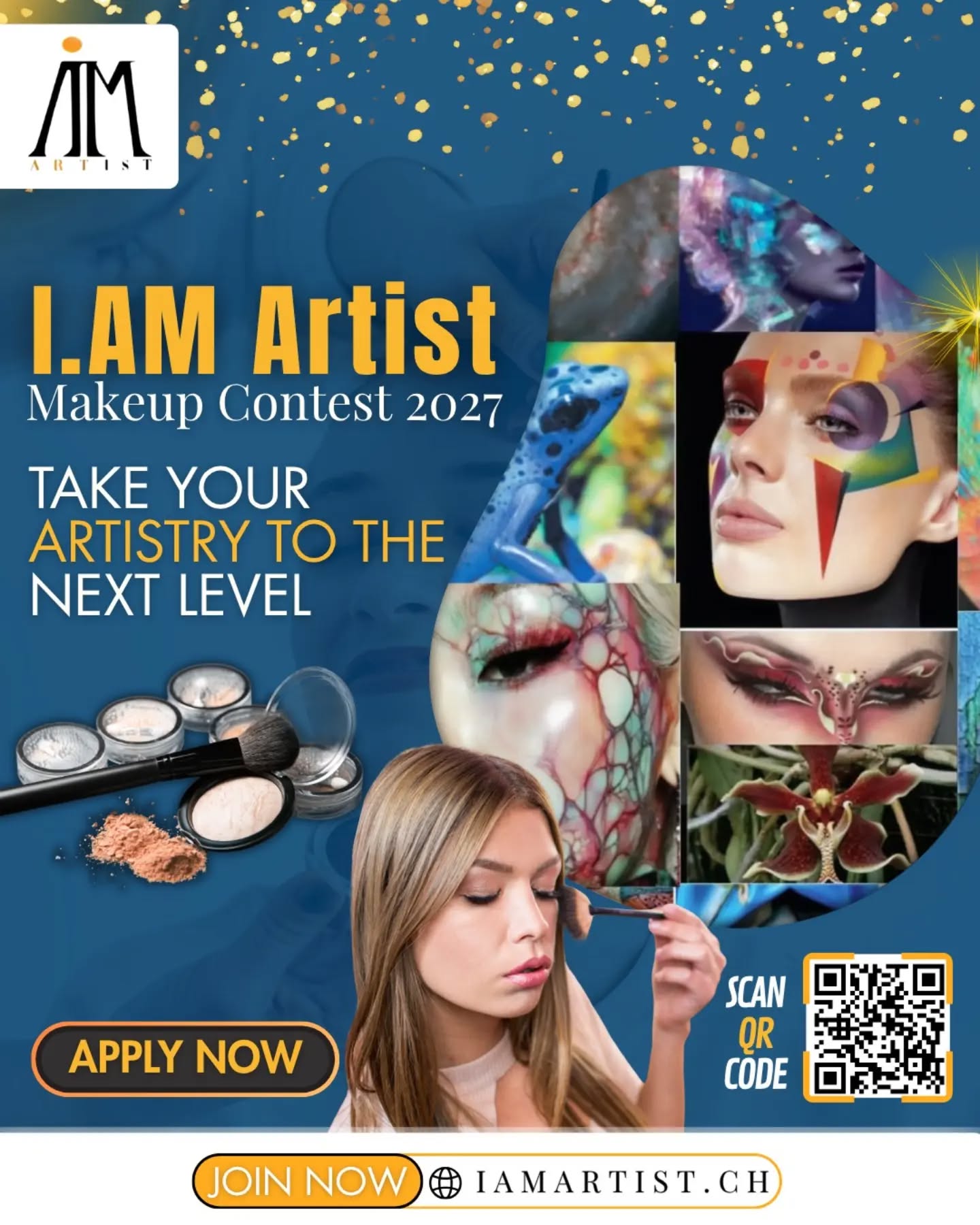 Step into the spotlight with I.AM Artist Makeup Contest 2027.
Take your artistry to the next level and showcase your talent on a global stage.
📲 Apply now – Scan the QR Code.
#IAMArtist #IAMArtistConvention2027 #BeautyContest #MakeupInspiration #fypシ゚シ゚