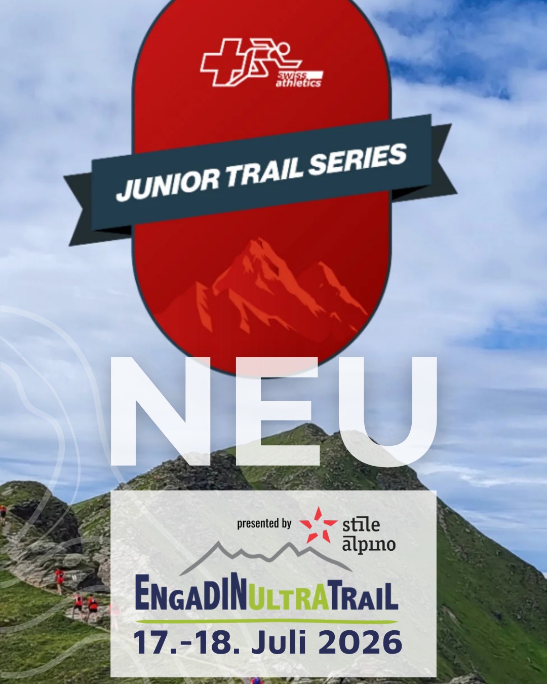 🏃♂️ 𝗡𝗲𝘂 𝗯𝗲𝗶𝗺 𝗘𝗨𝗧: 𝗘𝗻𝗴𝗮𝗱𝗶𝗻 𝗝𝘂𝗻𝗶𝗼𝗿 𝗧𝗿𝗮𝗶𝗹𝘀
Der Einstieg ins Trailrunning beginnt hier.
Mit den Engadin Junior Trails sind wir Teil der Junior Trail Series von Swiss Athletics – und bringen die nächste Generation auf die Trails.
👟 U16, U18, U20
📏 4.2 km & 7.3 km
🎉 Fun-Kategorie
👉 Für alle, die Trailrunning entdecken oder weitergehen wollen
#engadinultratrail #juniortrails #trailrunning #nextgeneration