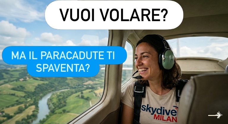 Il cielo non è mai stato così vicino. ☁️✨
Hai sempre sognato di guardare il mondo da quassù, ma l’idea del paracadute ti ha sempre bloccato?
✨𝗧𝗶 𝗮𝗯𝗯𝗶𝗮𝗺𝗼 𝗮𝘀𝗰𝗼𝗹𝘁𝗮𝘁𝗼.
☝️Sappiamo che la meraviglia del volo non dovrebbe essere riservata solo ai più coraggiosi.
👉Per questo nasce il 𝗕𝗔𝗧𝗧𝗘𝗦𝗜𝗠𝗢 𝗗𝗘𝗟 𝗩𝗢𝗟𝗢 di Skydive Milan. ✈️🧘♂️
✨Dimentica l’adrenalina estrema e il batticuore del lancio: questa è un’esperienza dedicata al 𝗣𝘂𝗿𝗼 𝗥𝗲𝗹𝗮𝘅.
✅ 𝗖𝗼𝘀𝗮 𝘁𝗶 𝗮𝘀𝗽𝗲𝘁𝘁𝗮:
• 𝗗𝗲𝗰𝗼𝗹𝗹𝗼 𝗽𝗮𝗻𝗼𝗿𝗮𝗺𝗶𝗰𝗼 sopra le colline del Monferrato. 🏰
• 𝗜𝗹 𝗰𝗼𝗺𝗳𝗼𝗿𝘁 della nostra cabina: siediti, rilassati e scatta foto incredibili. 📸
• 𝗧𝘂𝘁𝘁𝗼 𝗶𝗹 𝗳𝗮𝘀𝗰𝗶𝗻𝗼 del volo in totale sicurezza e tranquillità.
📍 𝗗𝗼𝘃𝗲: Casale Monferrato.
💰 𝗣𝗿𝗲𝘇𝘇𝗼: 130€ per un’emozione che ricorderai per sempre.
🔥 𝗟𝗔 𝗣𝗥𝗜𝗠𝗔 𝗗𝗜 𝗧𝗔𝗡𝗧𝗘 𝗡𝗢𝗩𝗜𝗧𝗔̀ 𝗘̀ 𝗦𝗕𝗟𝗢𝗖𝗖𝗔𝗧𝗔! 🔓
☝️Pensavate fosse finita qui? Questo è solo il primo passo di una stagione incredibile.
🎁Abbiamo in serbo 𝘂𝗻𝗮 𝘀𝗲𝗿𝗶𝗲 𝗱𝗶 𝘀𝗼𝗿𝗽𝗿𝗲𝘀𝗲 per chi cerca l’esclusività, per chi ama l’adrenalina e per chi vuole vivere l’aeroporto come mai prima d’ora. 🤫
🪄𝗤𝘂𝗲𝘀𝘁𝗼 𝗲̀ 𝘀𝗼𝗹𝗼 𝗹’𝗶𝗻𝗶𝘇𝗶𝗼. Restate sintonizzati per scoprire tutto quello che arriverà... 🔜
👇 Scrivici in DM “VOLO” per prenotare il tuo posto a bordo o per ricevere maggiori info!
#battesimodelvolo #casalemonferrato #piemonte #flight #novità
