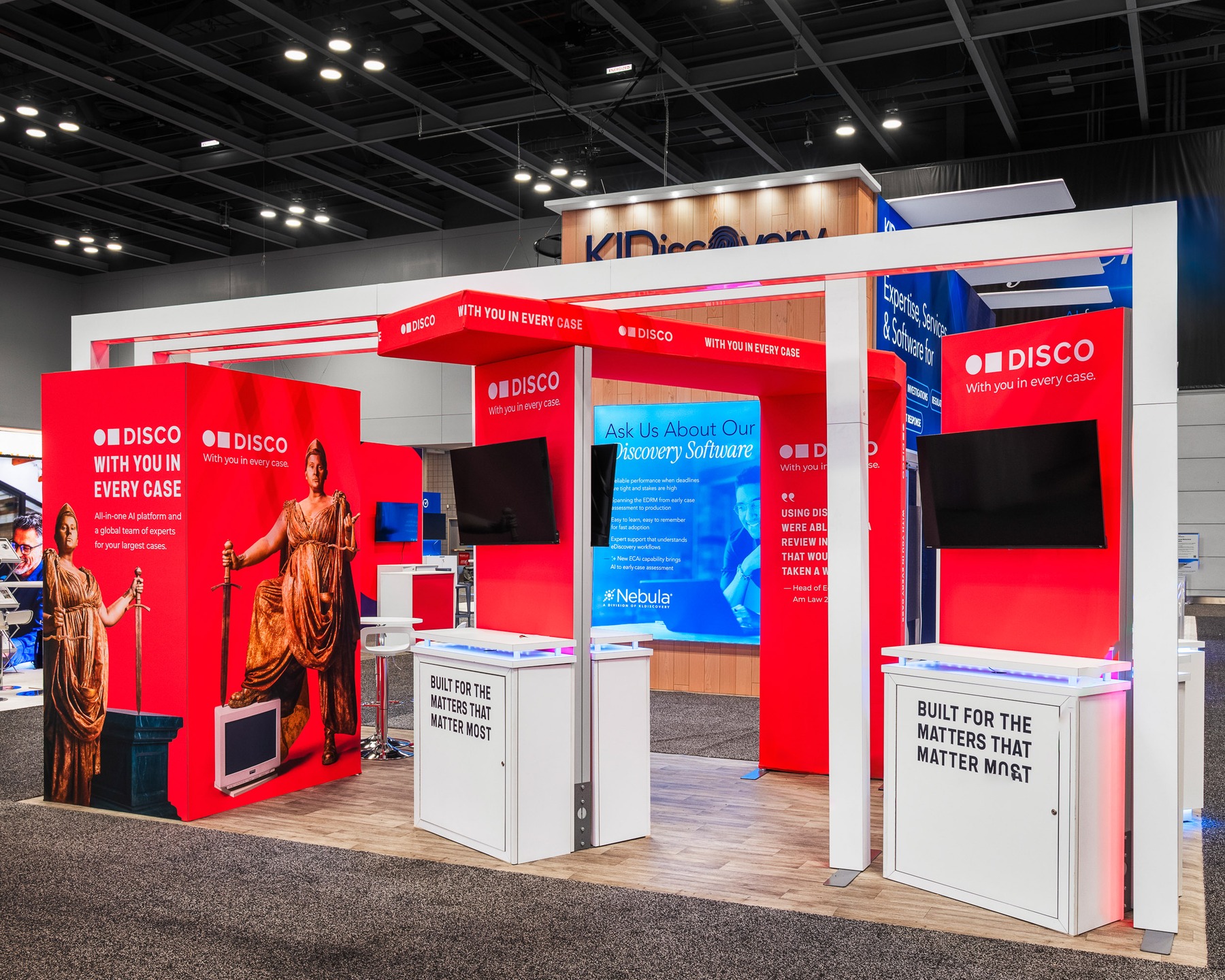 Bold, immersive, and built to stand out 🔴
We partnered with @csdisco to bring their 10x20 island exhibit to life at Legalweek—creating an open, high-impact space that draws attendees in from every angle. From vibrant branded architecture to integrated screens and clean meeting zones, every detail was designed to spark conversation.
A booth that doesn’t just show up—it shows off.
#Legalweek #TradeShowDesign #ExhibitDesign #IslandBooth #ExperientialMarketing