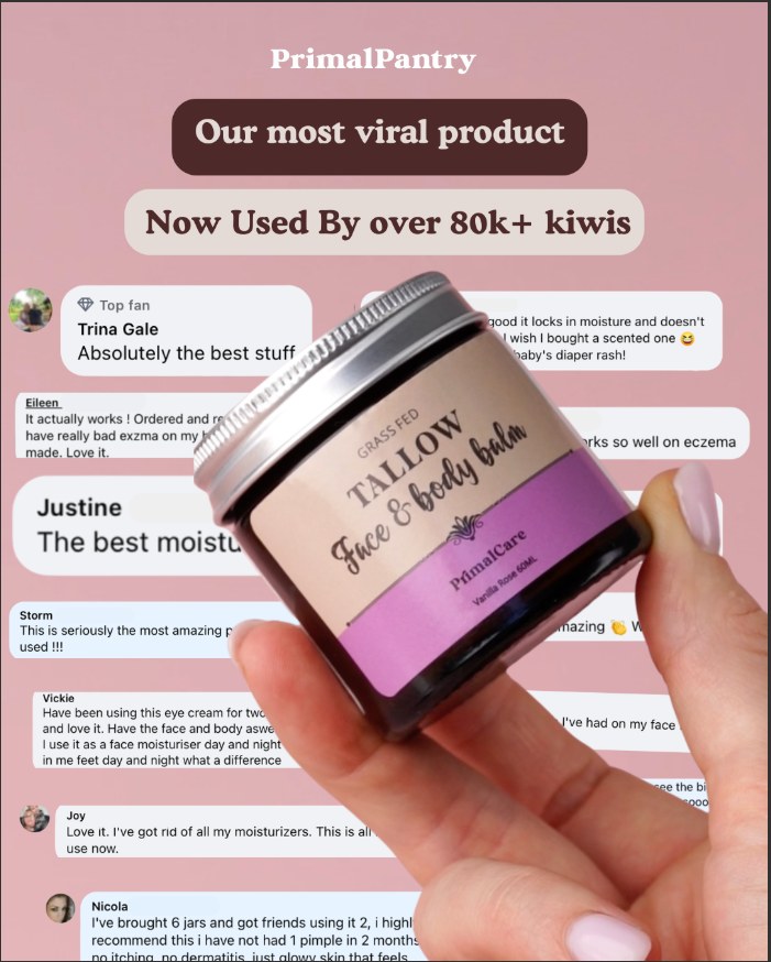 Struggling with dry, itchy skin? See why over 80k+ Kiwis use our tallow based products to soothe their skin.
#eczemanewzealand #primalpantry #eanz