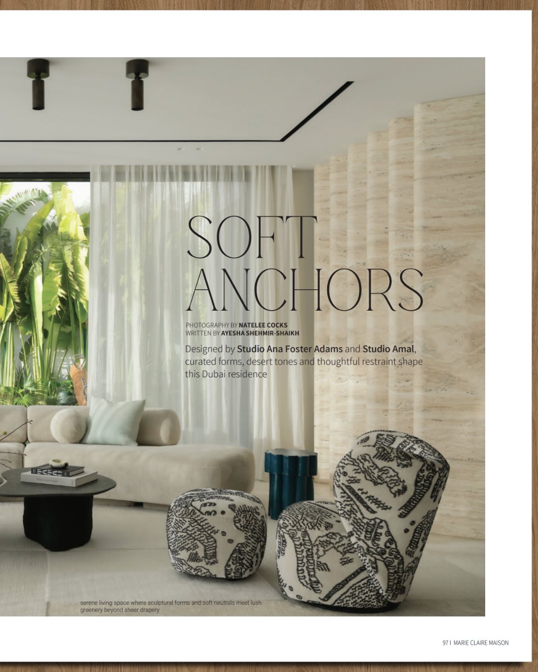 We are so happy to finally share this project with you!
Our Palm Jumeirah residence is featured in the Spring/Summer 2026 issue of Marie Claire Maison Arabia – and we’re honored to have our publication debut of the year alongside @kellywearstler.
This project was designed by Studio Amal, working together with @studioanafosteradams who was part of our team at the time, and in collaboration with @bci_fitout . We are so happy to have helped our clients design their dream spaces for over five years now as returning clients – so seeing this project on these pages feels especially meaningful.
The design draws from the desert landscape – warm sands, layered blues of sky and sea, earthy terracottas – shaped into a calm, comfortable retreat. Comfort over impression. Memories over trends. A home that reflects the way the family truly lives.
Art and sculptural elements in the architecture, furniture, and lighting were chosen with intention and given room to breathe.
Thank you to @nateleecocks for her photography and to Ayesha Shehmir-Shaikh for telling the story with such care.
Grab the new Marie Claire Maison Arabia issue.
And stay tuned – we have new projects coming very soon.
Palm Jumeirah | Dubai
#marieclaire #palmjumeirah #studioamal