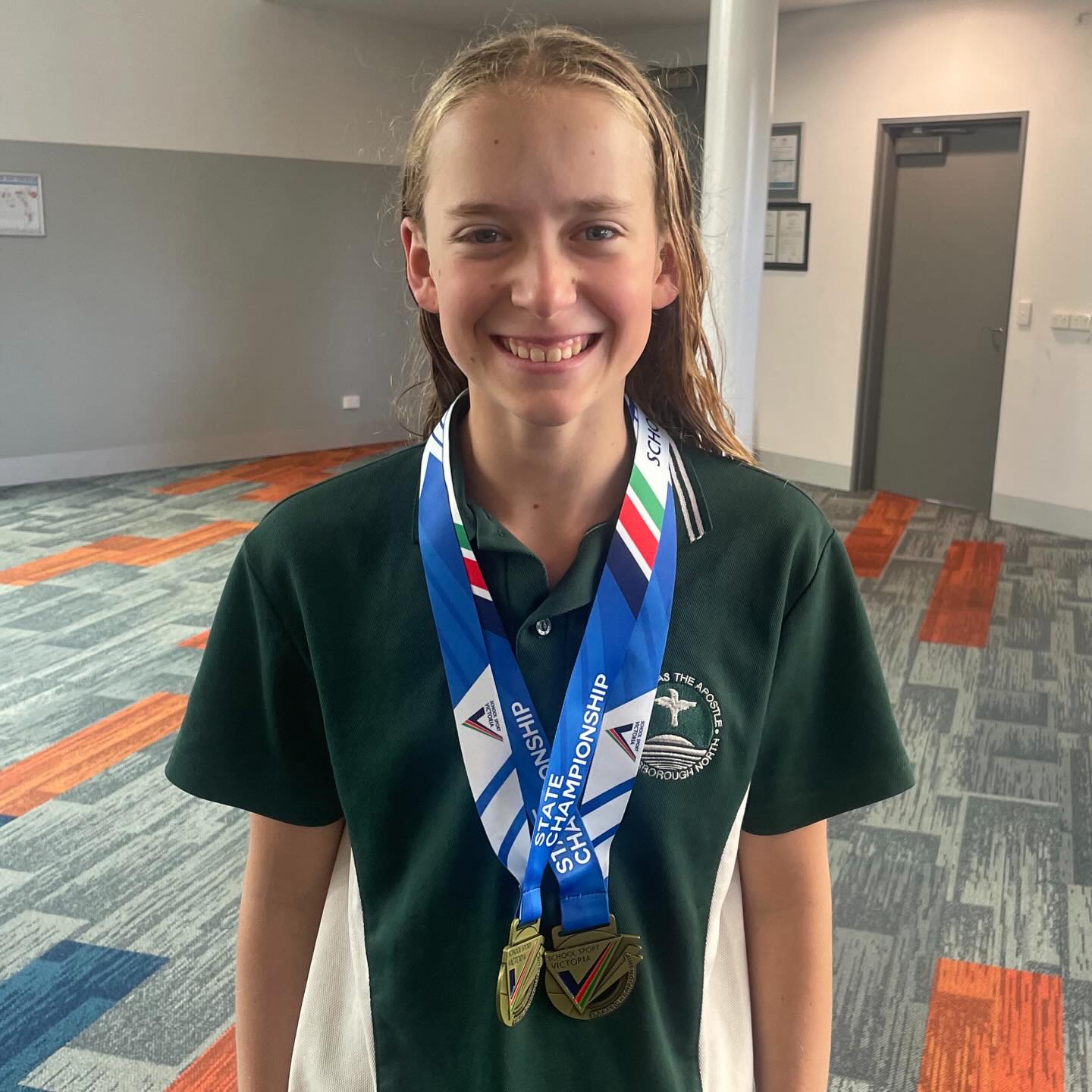 Huge congratulations to Niamh J, who has become a Double State Champion at the Victorian State Swimming Championships! 🥇🥇 Gold in both the 50m Freestyle and 50m Backstroke — an incredible achievement. We are so proud of you, Niamh!