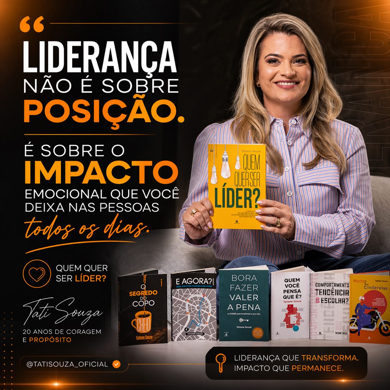Durante muito tempo, ensinaram que liderança era sobre posição.
Sobre cargo.
Sobre status.
Mas a vida e as pessoas me ensinaram outra coisa.
Liderança de verdade não está no lugar que você ocupa…está no que você desperta.
Está no ambiente que você constrói.
Na segurança que você transmite.
Na forma como você faz alguém se sentir depois de uma conversa.
Porque, no final do dia…as pessoas podem até esquecer o que você disse.
Mas nunca esquecem como você as fez sentir.
E é isso que separa quem ocupa uma posição…
de quem realmente lidera.
✨ Liderar é deixar marcas onde os pés não alcançam.
💬 Me conta: você quer ser lembrado pelo cargo… ou pelo impacto?
#Liderança #GestãoDePessoas #InteligênciaEmocional #Propósito #LiderançaConsciente TatiSouza