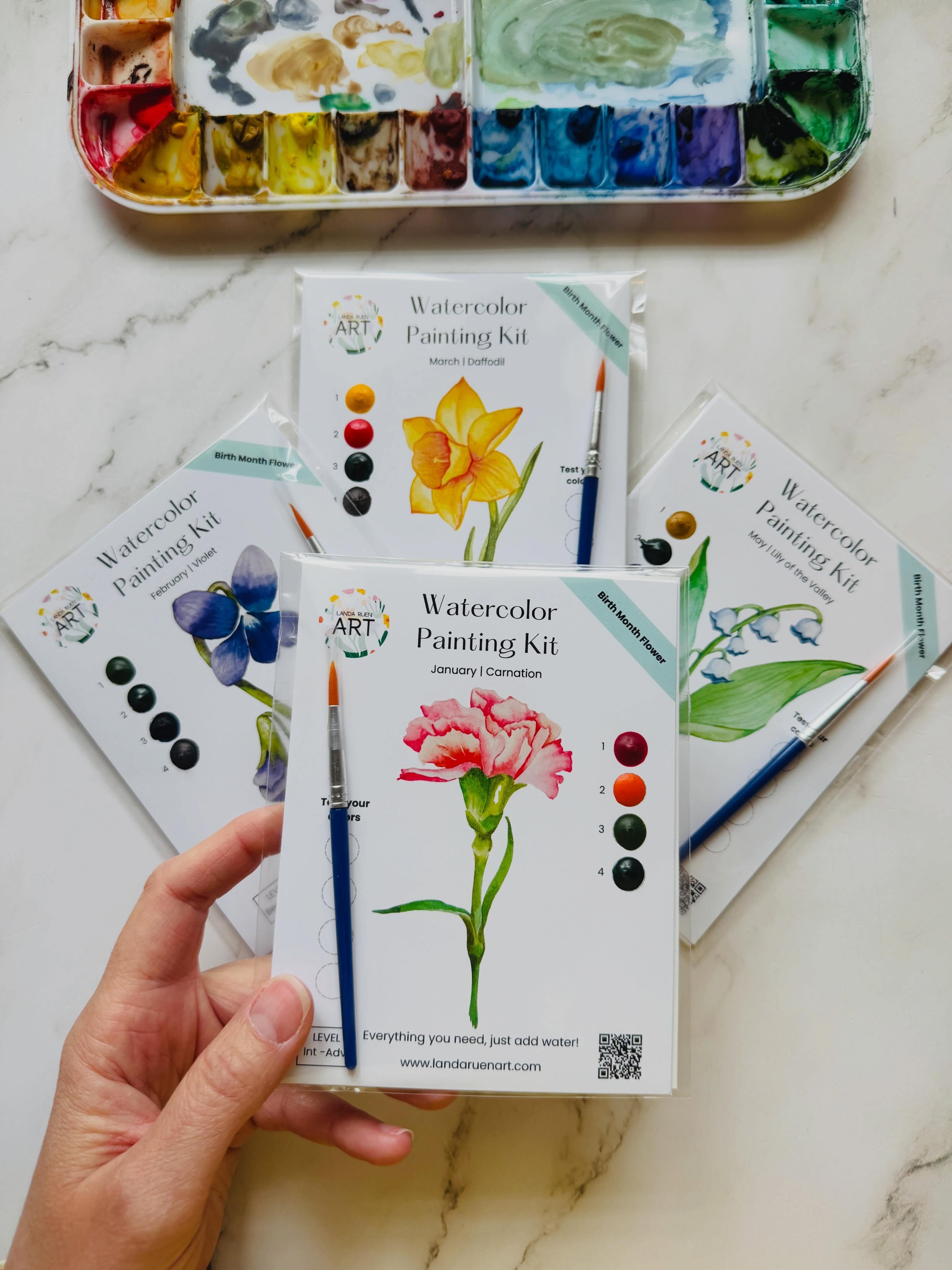 Birth month flower watercolor kits are here!! 🌺
If you haven’t seen my first themed collection, you are in for a treat!
Just like a birthstone, everyone has a birth month flower that represents the month. It seemed like the perfect theme for my first collection.
You can order them in my online shop or find them in your local gift store. Message me below to find the nearest shop near you that carries my watercolor kits. 🤗
Can’t wait to see what you create!
#watercolorkit #watercolorflowers #landaruenart #landaruenartshop #watercolor