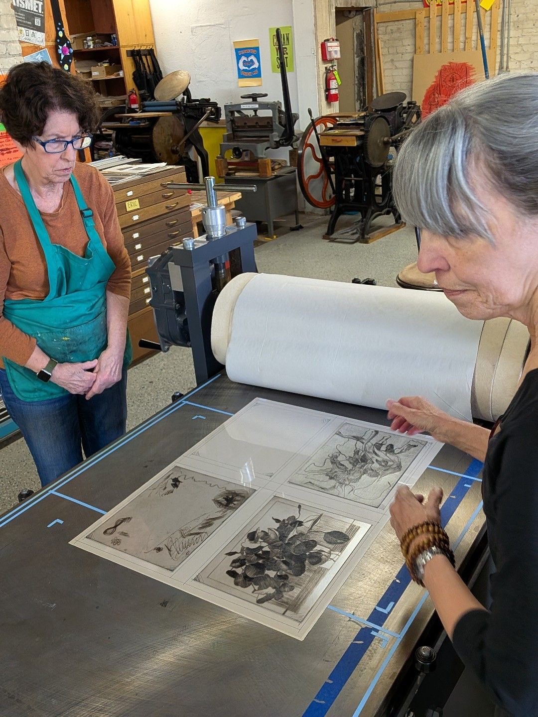 Great drypoint class with @mbfarrellarts from the other day! @spokane.print.fest