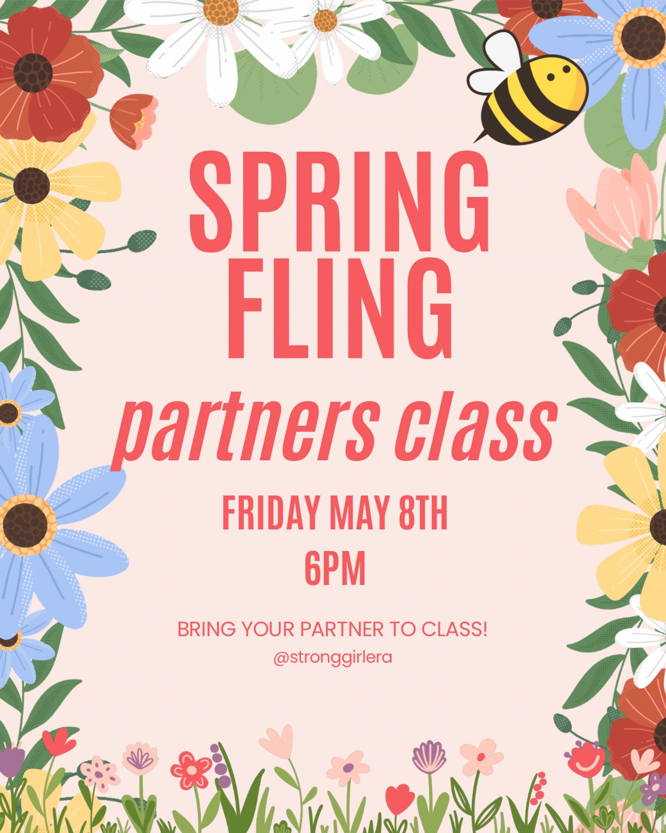 Grab your workout bestie and join us ✨
May 8th at 6PM!
Bring your partner; spouse, bestie, family member… whoever you love working out with.
$60 per pair, spots are limited! Sign up through link in bio 🤍