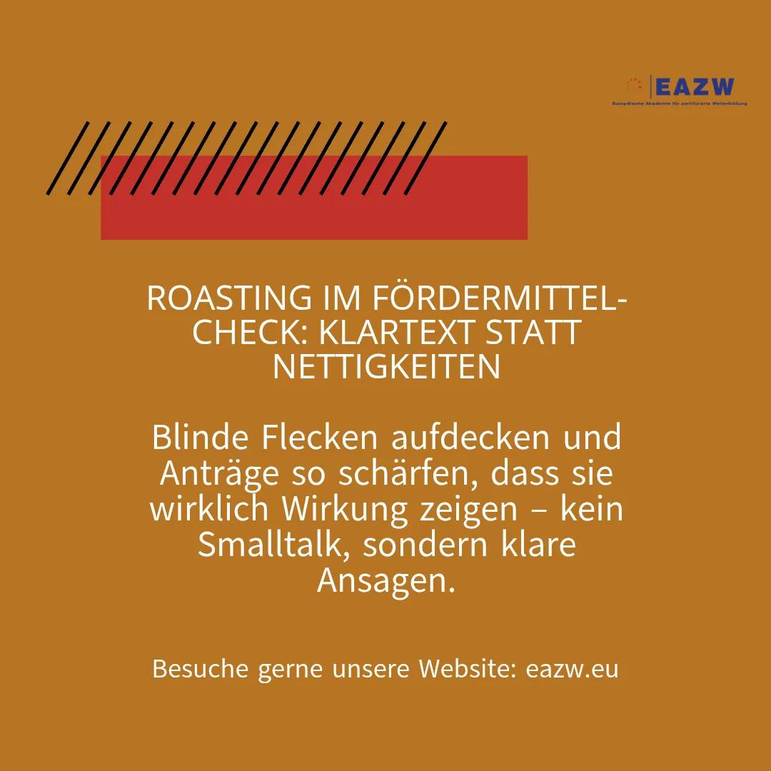 Roasting mit KI heißt: nicht nett, sondern gnadenlos bissig ehrlich. Beim Prüfen von Fördermittelanträgen z.B. deckt die KI-Lieblingsmethode unserer Akademieleiterin Evelyne blinde Flecken auf – kein Smalltalk, sondern klare, pointierte Kritik, mit einer Prise Humor, die zuhören und leichter annehmen lässt. So entstehen optimierte Anträge, die echte Wirkung zeigen.
Warum sich Roasting lohnt:
• Präzise Schwachstellen erkennen
• Sprache & Logik schärfen
• Entscheidungen sicherer treffen dank Sparringspartner
Was denkst du – was könnte in deinem Alltag mal ein Roasting vertragen? Schreib es in die Kommentare!
Du kennst Roasting noch nicht? Dann empfehlen wir dir unbedingt unseren Blog dazu, in dem du dir auch kostenlos eine Anleitung besorgen kannst: https://www.eazw.de/post/roasting-die-methode-die-sagt-was-sonst-niemand-sagt
EAZW - Wissen, das wirkt 🚀
#methodenwissen #Fördermittel #Kritik #Klarheit #feedback