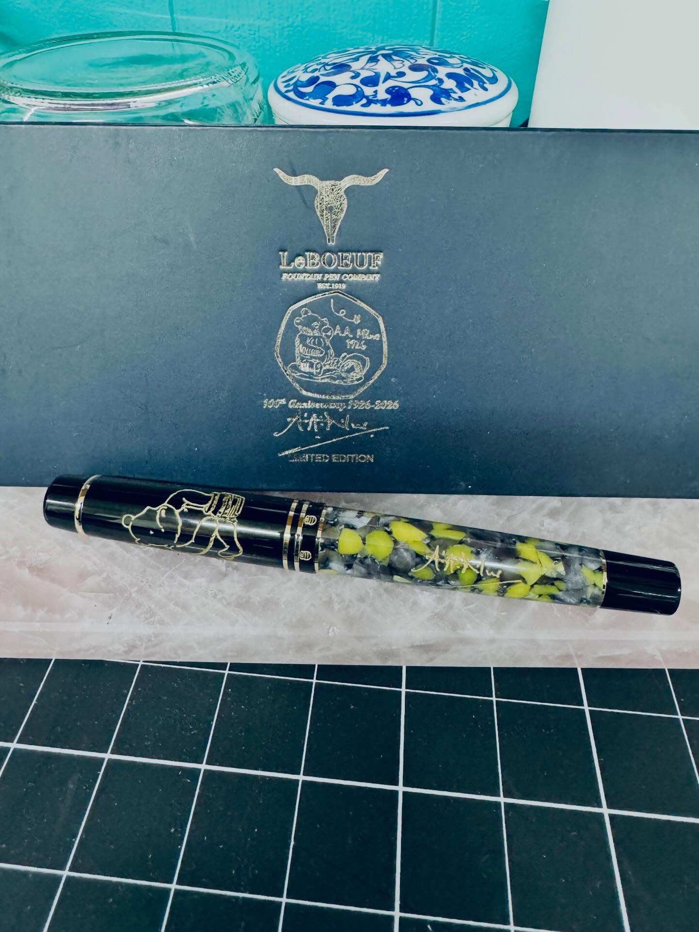 There is a reason why I make journals for fountain pens. Today, I added to my collection with this limited edition A.A. Milne Pen from LeBoeuf 😉.