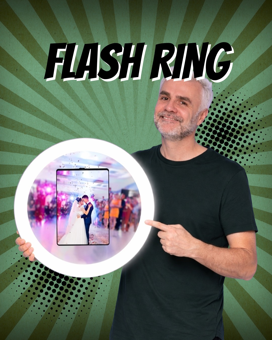 Découvrez notre Flash Ring, le photobooth mobile qui se déplace pour capturer vos plus beaux moments. Plus besoin de faire la queue, notre animateur vient directement à la rencontre de vos invités pour immortaliser l'instant avec une touche de magie et de convivialité. Un concept innovant pour rendre votre événement inoubliable. Link in bio 📸✨🎊🙌❤️😊 #photobooth #flashring #evenementiel #mariage #animation #photo #fete #souvenirs #mobilité #paris