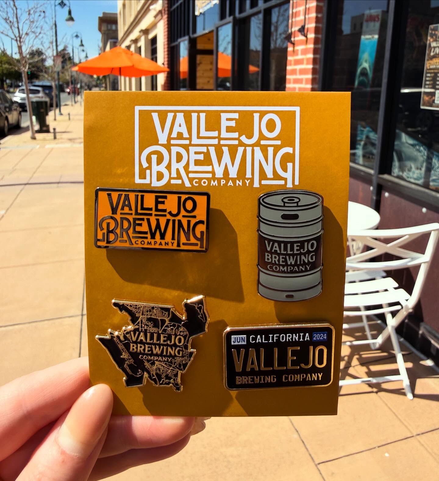 A little Vallejo wherever you go.
Pin packs available now at Gracieās & Vallejo Brewing Company.