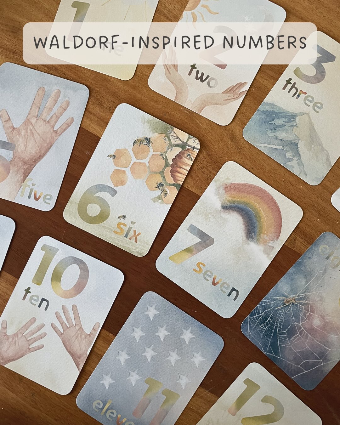 Waldorf-Inspired Number Cards
A beautiful new addition to your early years resources, these Waldorf-inspired number cards are designed to support gentle, meaningful learning. Featuring soft watercolour artwork and child-friendly illustrations, they help introduce numbers in an engaging and developmentally appropriate way. Perfect for counting, number recognition, and hands-on activities that nurture a love of learning. #waldorfnumbers #earlyyearslearning #wildfeatheredu #homeschooling #learningresources