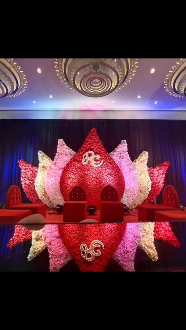 A single lotus as a statement piece for a backdrop.
#madecreativeworks #madeinbelgaum #engagementdecor #eventmanagement #weddingdecor