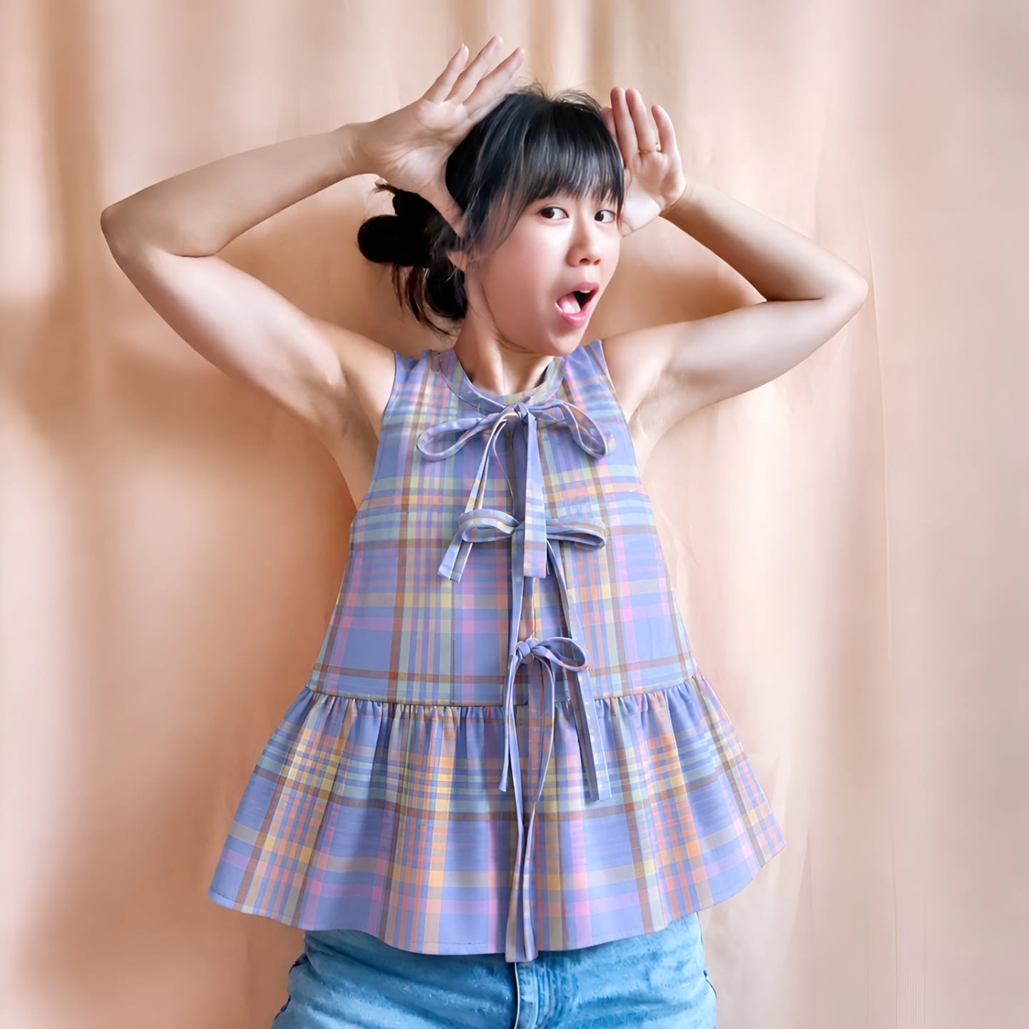 Is your wardrobe crying out an SOS for some joyful clothes? 🌈
Introducing Kira — my little front-tie peplum top. Easy, airy, slightly girly, and made for days when you want to feel cute without feeling restricted.
She comes with a modesty panel behind the front ties too, so you don’t have to worry about accidental bra showing while wearing her.
This round, Kira is available in a selection of gingham fabrics because they are fun and easy to pair.
Each one is made to order in limited quantities, depending on fabric availability. Once a fabric runs out, she’s gone.
Each piece cut and made in SG.
Which Kira is for you?
#MakennaStudio
#madeinsingapore
#slowfashion
#JoyfulDressing