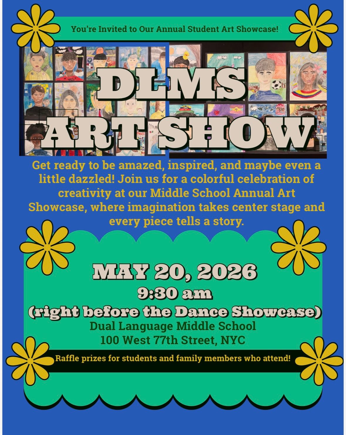 Save the Date! ¡Guardar la Fecha! 🖼️ @nycdistrict3 #nycpublicschools #dlmsfamilia #artshow