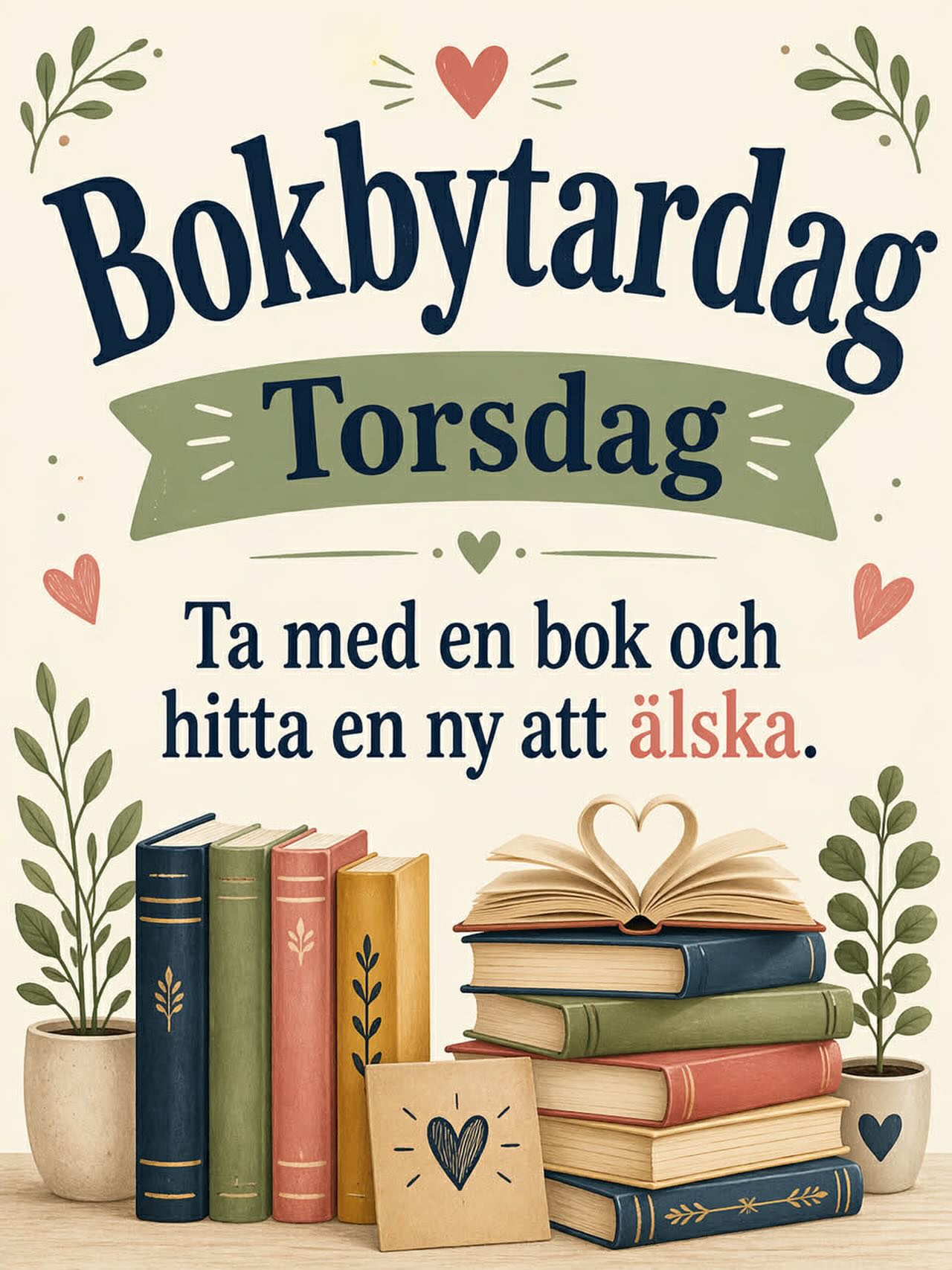 Ta med en bok och byt till en ny 📚📚📚
På torsdag, Världsbokdagen, har vi bokbytardag i skolan. Varje elev tar med en bok hemifrån och får en biljett i utbyte. Med biljetten kan de välja en ny bok att ta med hem.
Boken ska vara i gott skick och passa för barnen/ ungdomarna
