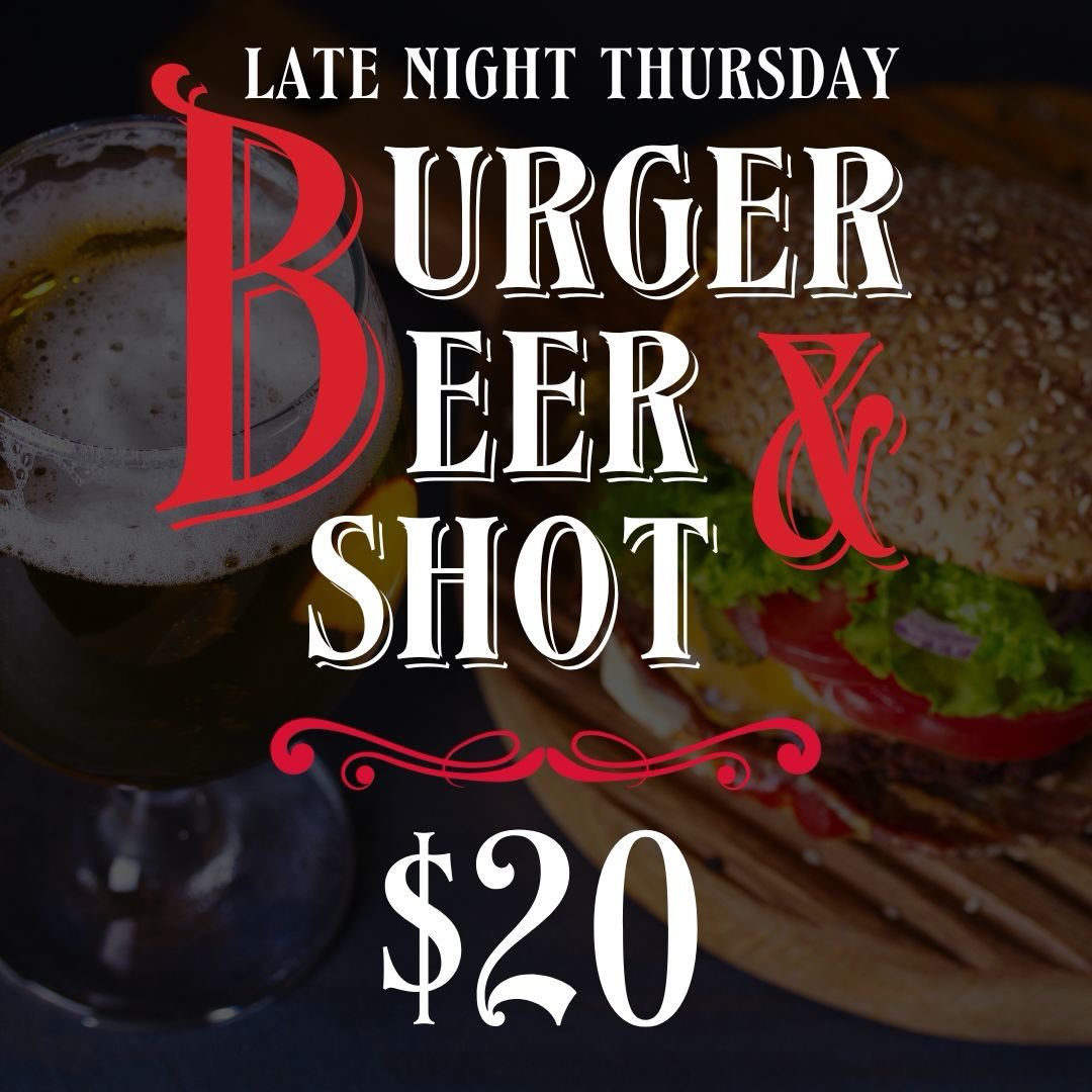 ✨Thursday Late Night Specials✨
🍔 Burger, Beer & Shot $20
🍺 After School Special- Beer, Shot, Chips & Housemade Spicy Pickle $10
💃🏼 Late Night Happy Hour from 11:30pm-1:30am
#est1864restaurant #downtownbozeman #latenightbozeman #bozemanrestaurants