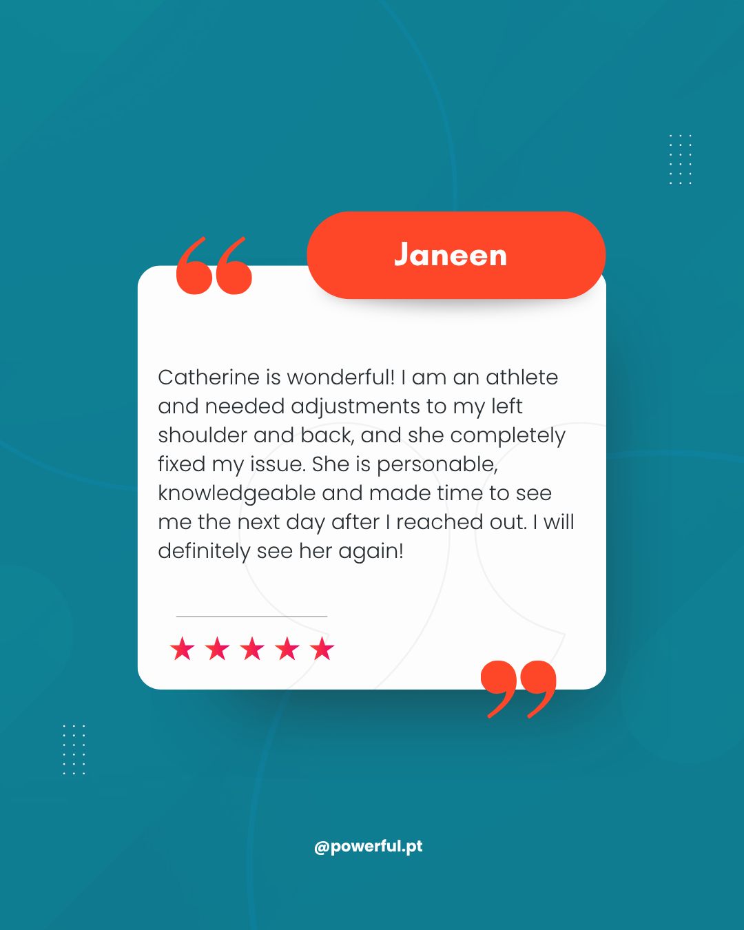 When you’re an athlete, small issues can turn into big problems—fast.
This client came in with shoulder and back pain and got results quickly with targeted treatment and expert care. No waiting weeks. No guessing. Just a clear plan and hands-on physical therapy that works.
Knowledgeable. Responsive. Results-driven. 💪
👉 Dealing with shoulder or back pain? Let’s get you back to performing at your best.
📍 www.powerfulpt.com
📞 631-317-1222
📧 info@powerfulpt.com
#ShoulderPainRelief #BackPainRecovery #AthleteRecovery #PhysicalTherapyCare #PowerfulPT