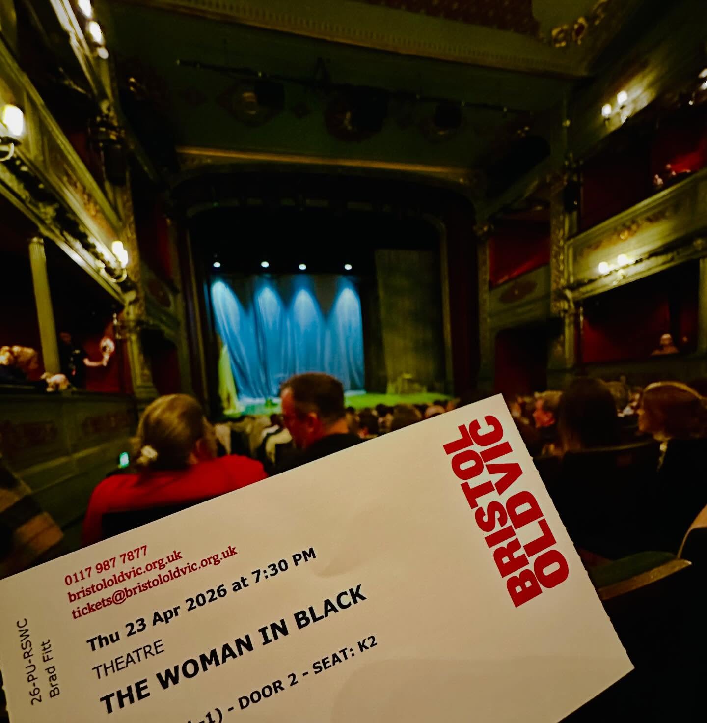 My final trip of this tour to see the company of @womaninblackldn which ends this week @bristololdvic1766 a beautiful venue in which to bring this tour to an end. From myself and the team @pwprods we send sincere thanks to all the cast, crew and creatives that have been going since last August.