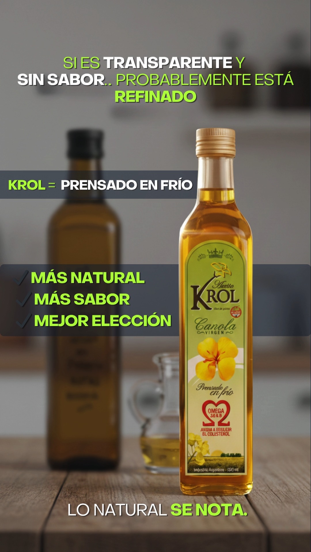 💚 Si no tiene sabor, olor ni color… ¿qué estás consumiendo?
No todos los aceites son iguales.
El aceite de canola virgen KROL es prensado en frío, lo que permite conservar:
✔ Nutrientes reales
✔ Sabor natural
✔ Aroma auténtico
🥗 Porque comer mejor no es una moda… es una decisión.
🛒 Probalo vos mismo:
👉 https://www.krol.com.ar/comprar