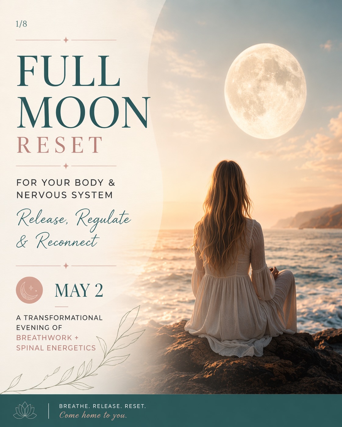 Join Natalia @everydaymindset.au & Melinda @melindawebb_thepractice on Saturday May 2 at 5pm for an immersive evening of Transformational Breathwork + Spinal Energetics.
This is a space to soften, release what feels heavy, and reconnect with yourself on a deeper level.
Under the energy of the Full Moon in Scorpio and with Swati Nakshatra bringing themes of breath, movement, freedom, and renewal, this is a beautiful time to let go of emotional heaviness, stored stress, and what no longer feels aligned.
Through these two powerful somatic modalities, you’ll be supported to regulate your nervous system, reconnect with your body, and create space for more calm, clarity, and inner ease.
This evening is for you if you’ve been feeling overwhelmed, mentally busy, emotionally full, or disconnected from yourself and know you need a reset.
#breathworksydney #spinalenergectics #resetyourmind #resetyourbody