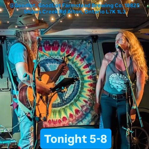 Come on out for a foot stomping good time at @goodlot.beer 5-8pm (no cover) GoodLot Farmstead Brewing Co. 18825 Shaws Creek Rd Alton, Ontario L7K 1L3 @mermaidbytrade #rootsamericana #vanagonlife #vdublove #singersongwriting #canadiana