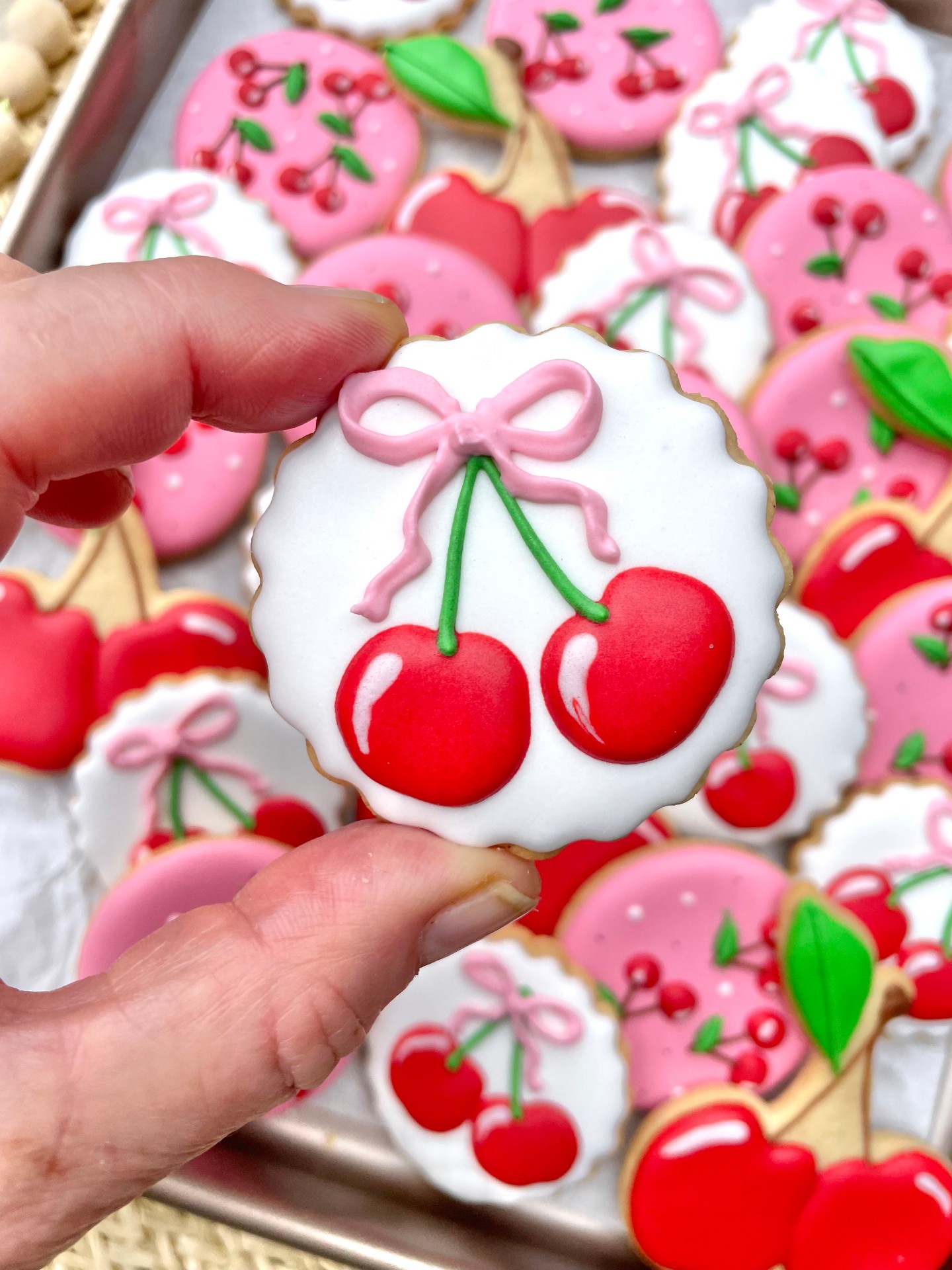 Pretty, gluten free, cherry theme cookies for an engagement party . These are small biscuits and suited the theme perfectly. Bite size deliciousness made from scratch, with love, as always. 🍒 💕 🍪
.
.
Custom cookies, Randburg baker, Joburg cookies