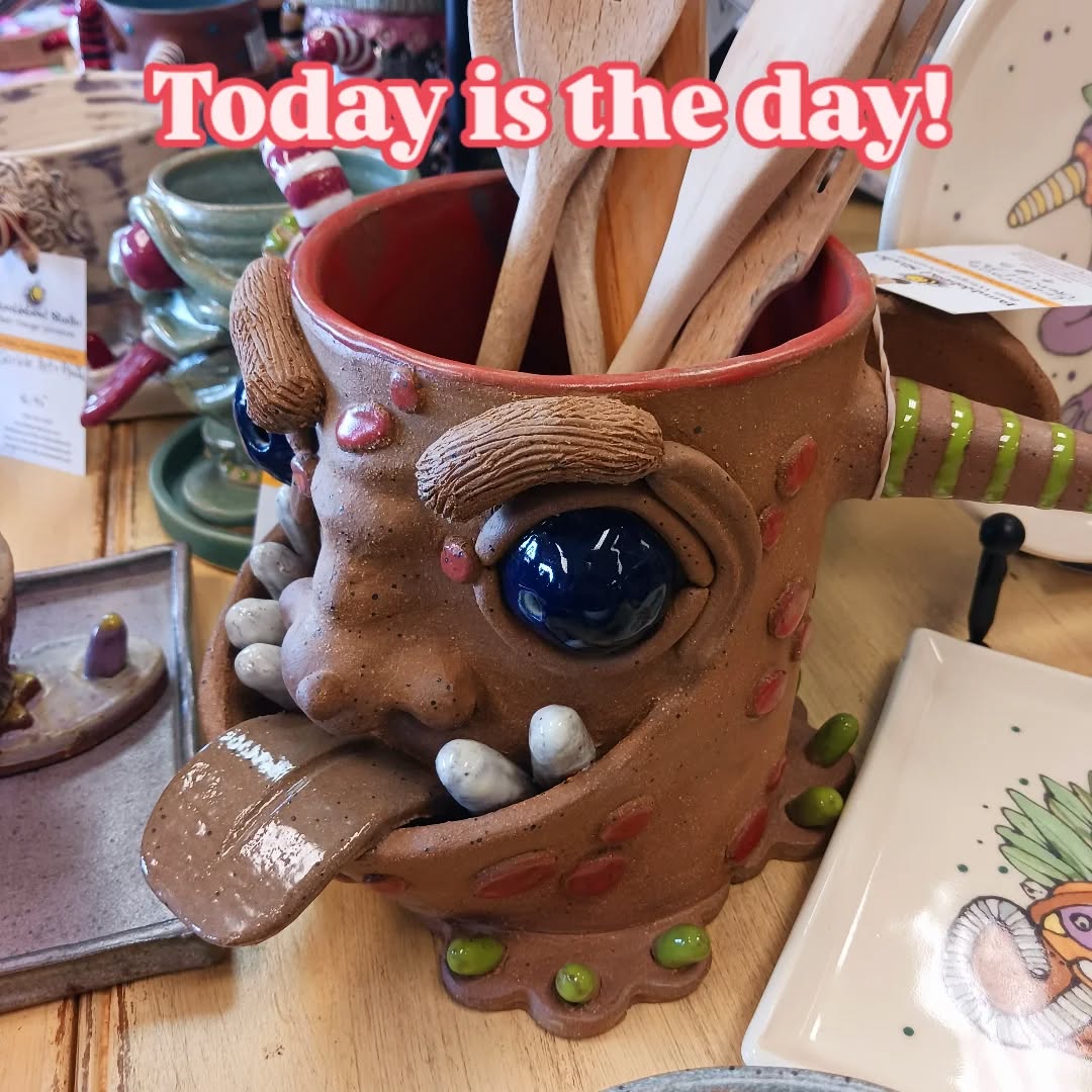 Stop in today only to meet the creator of all these fabulous ceramic monsters - Beth of @bumblebeadstudio She'll be here 10-3 ✨️