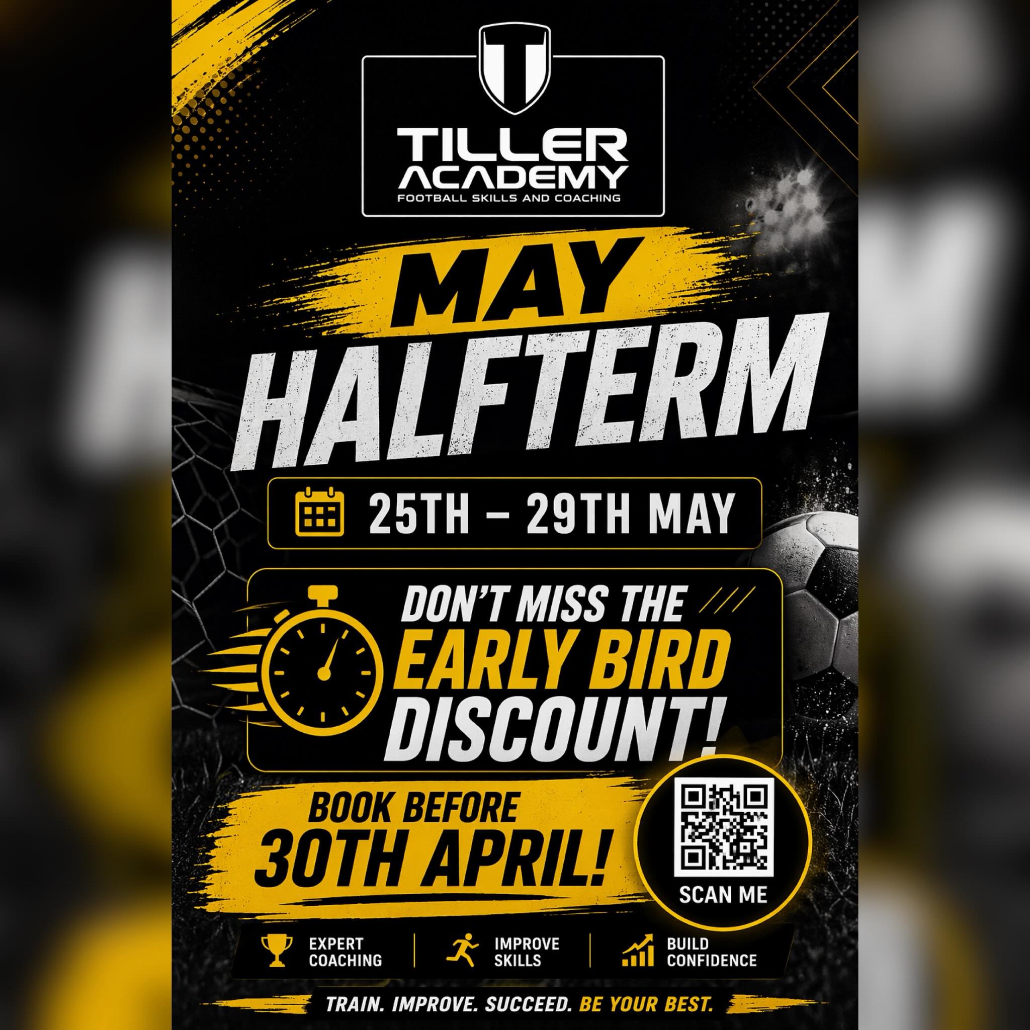 Still spaces available! 🤩
Scan the barcode or PM for more details ⚽️
#TillerAcademy