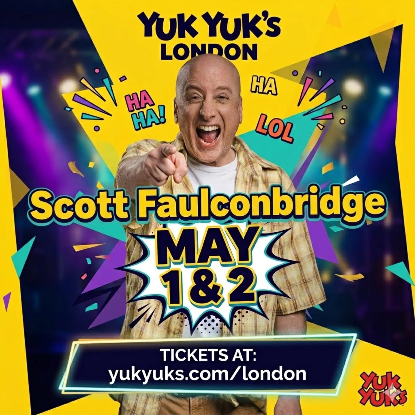 Looking forward to performing with @theryandillon and @ronaldhae @yukyukslondon this may 1,2. Go tyukyuks.com/london for tickets.